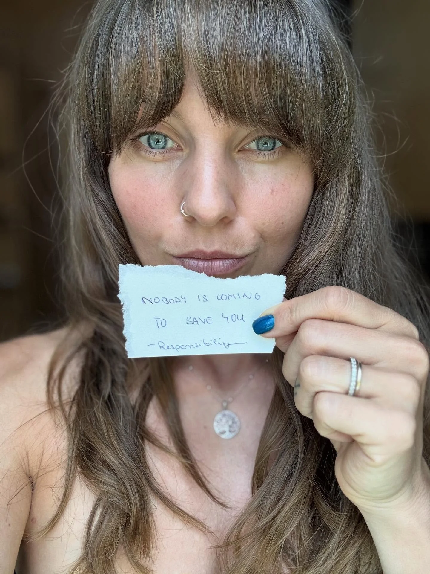 Nobody is coming.  Nobody is coming to pull you out of your head.  Nobody is coming to make that decision for you.  Nobody is coming to make you move.  Nobody is coming to book you into therapy.  Nobody is coming to ask for help on your behalf.  Nobo