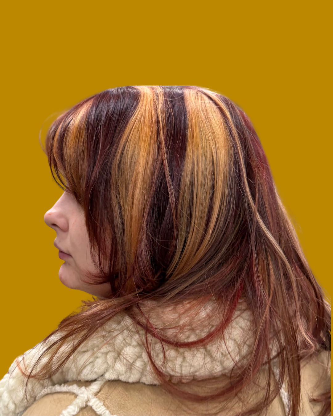 person with orange and red hair 