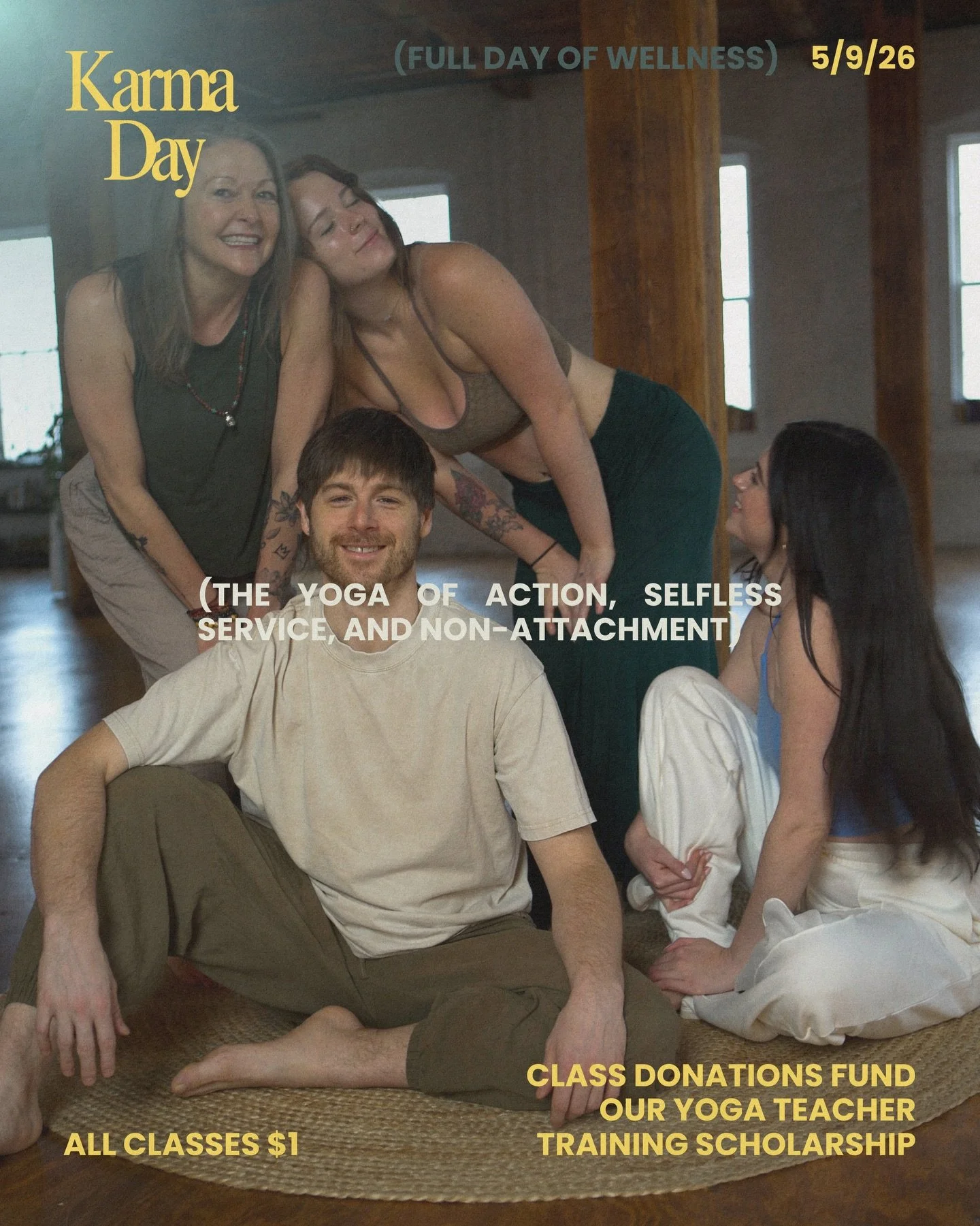 KARMA DAY SPOTS ARE GOING FAST 🦋💚 JOIN US FOR OUR WELLNESS FIELD DAY ON 5/9/2026

Karma Day is an immersive wellness field day hosted by @myndconservatory + @wildfirewellness_ 🌟 217 West 7th Street, Richmond, VA 

✨ ALL CLASSES ARE $1 ✨

*Classes 