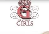 Logo with a large pink letter 'G' and the words 'Grateful Girls' beneath it.