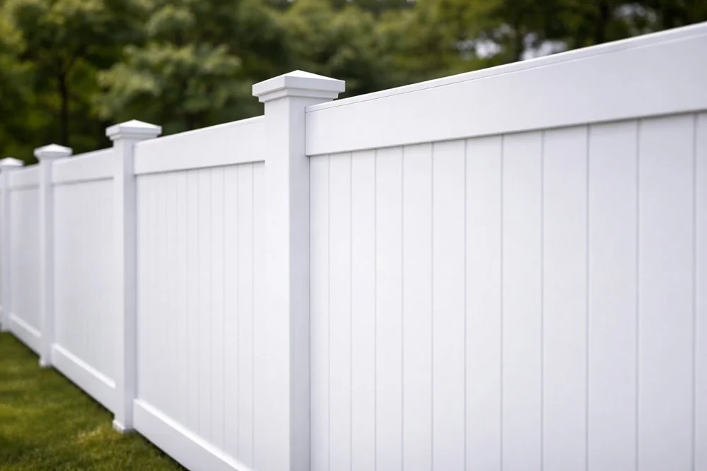 white vinyl fance located in sioux falls, south dakota