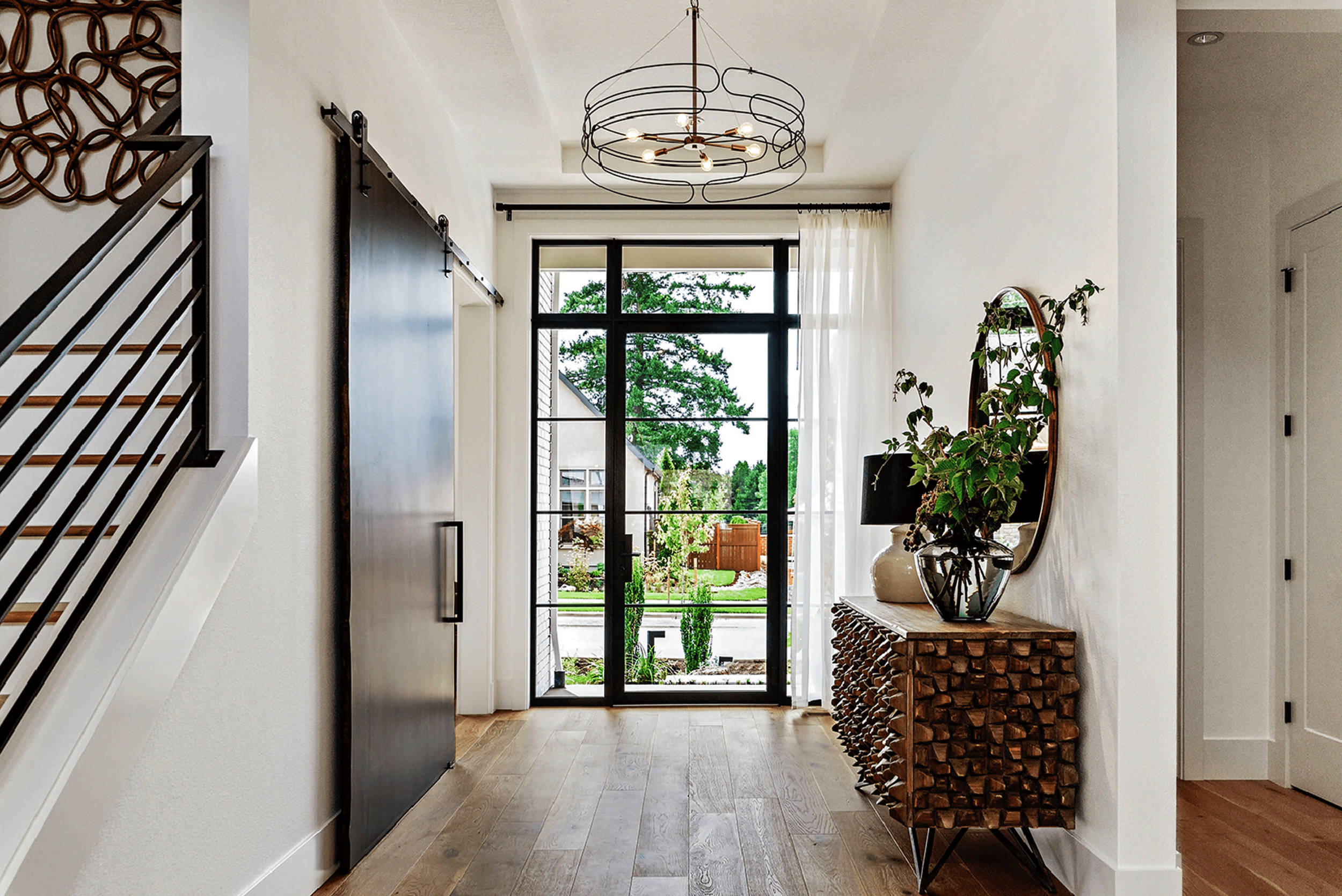 glass and steel front door