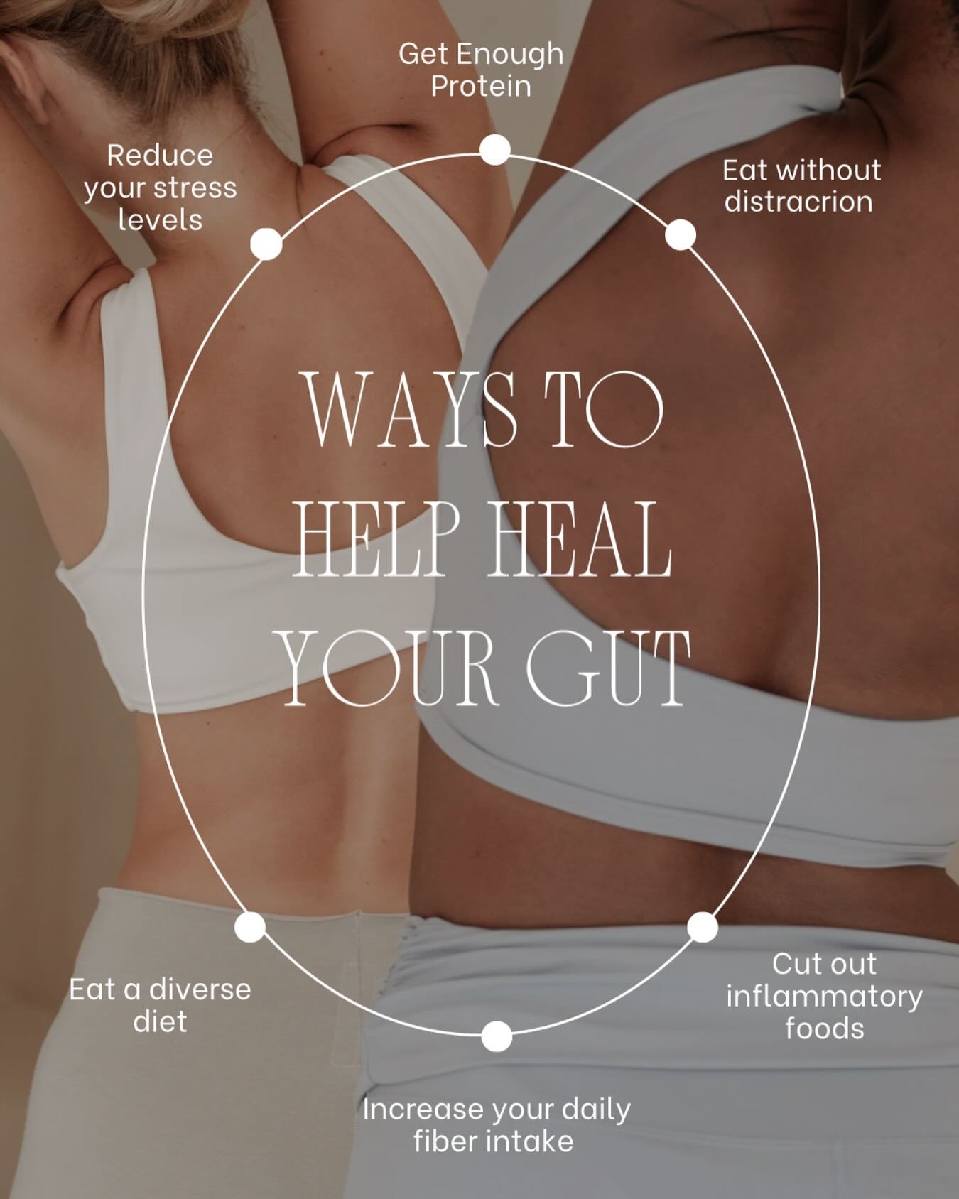 Here are a couple of quick tips to help keep your gut healthy! Eating a diverse diet really helps maintain healthy gut bacteria. Prioritize whole foods. Let me know if you have any questions!