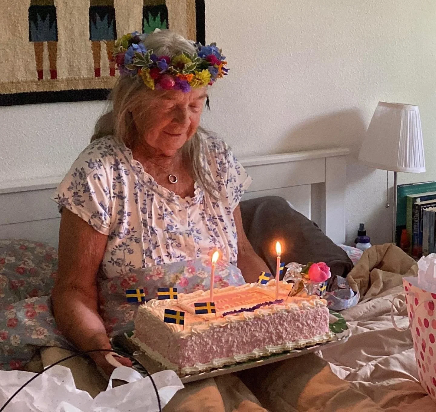 I cherish what we do! Is this the epitome of a perfect day or what? An 80th birthday surprise with cake, presents, and a flower crown - what a treat!  This scene warms my heart. We should all experience such kindness!
