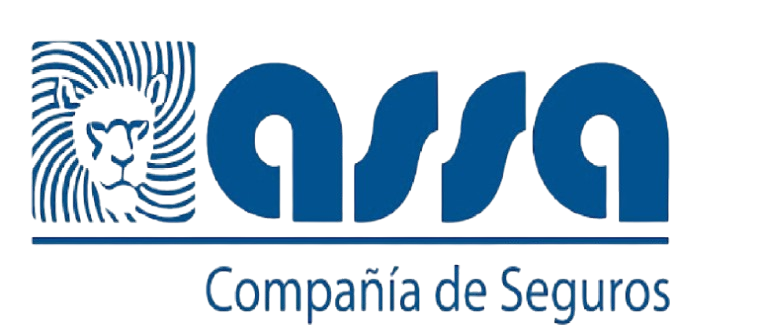 Logo of ASA, an insurance company, with a lion's face made of fingerprint lines and the words "Compañía de Seguros" underneath.