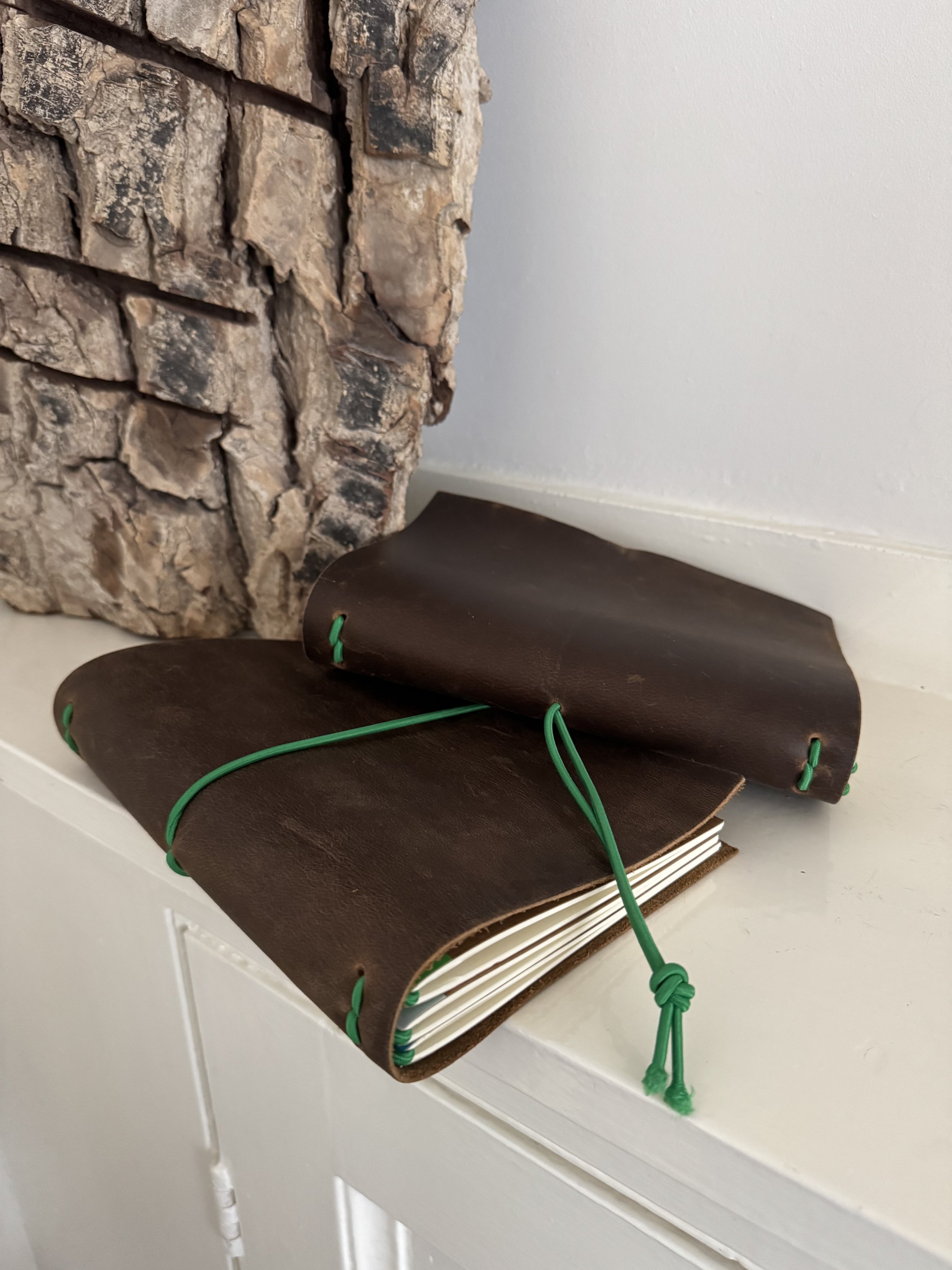 A5 Leather refillable Journal - pattern