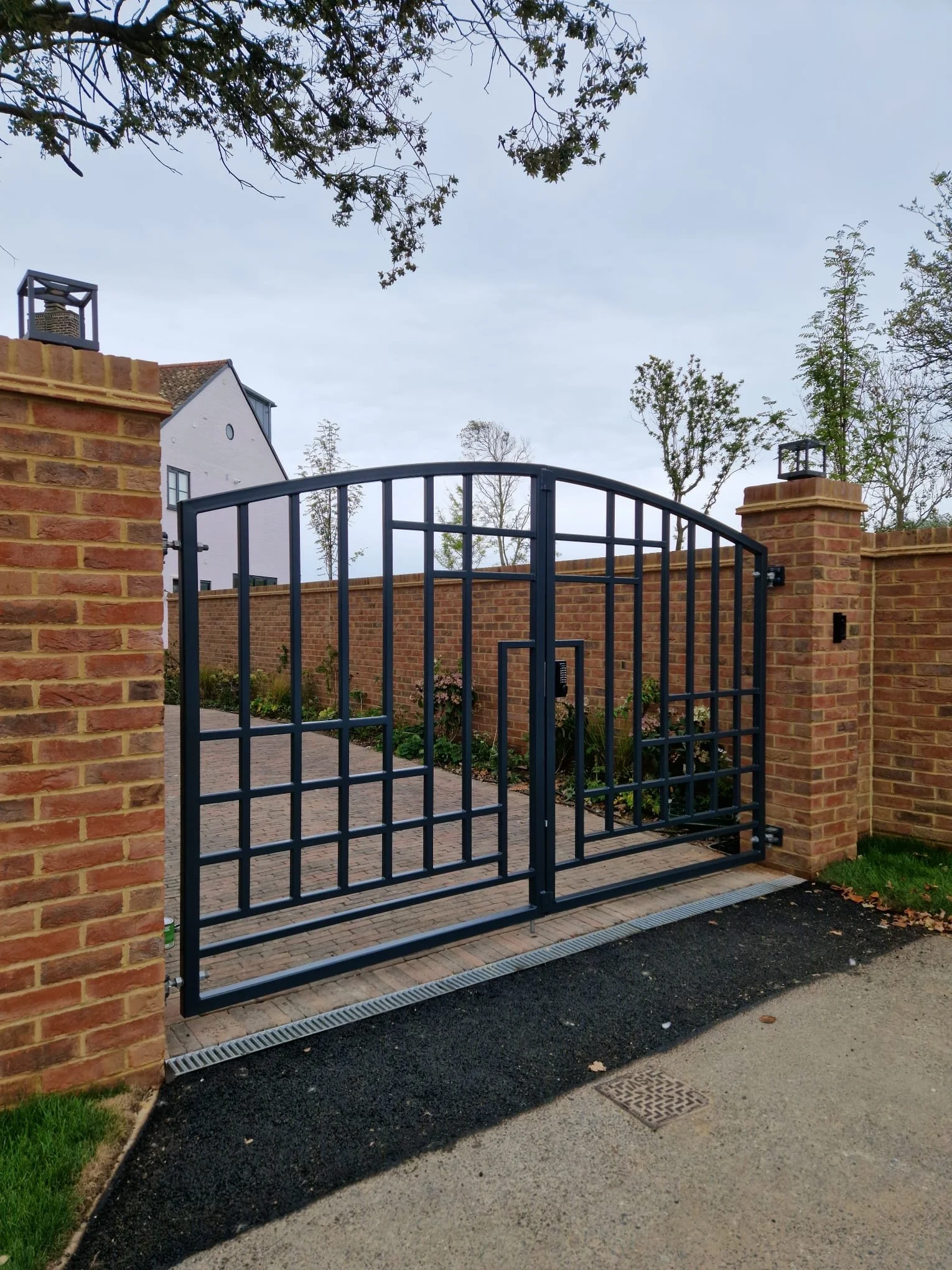 Black Entry gates fabricated for a large house