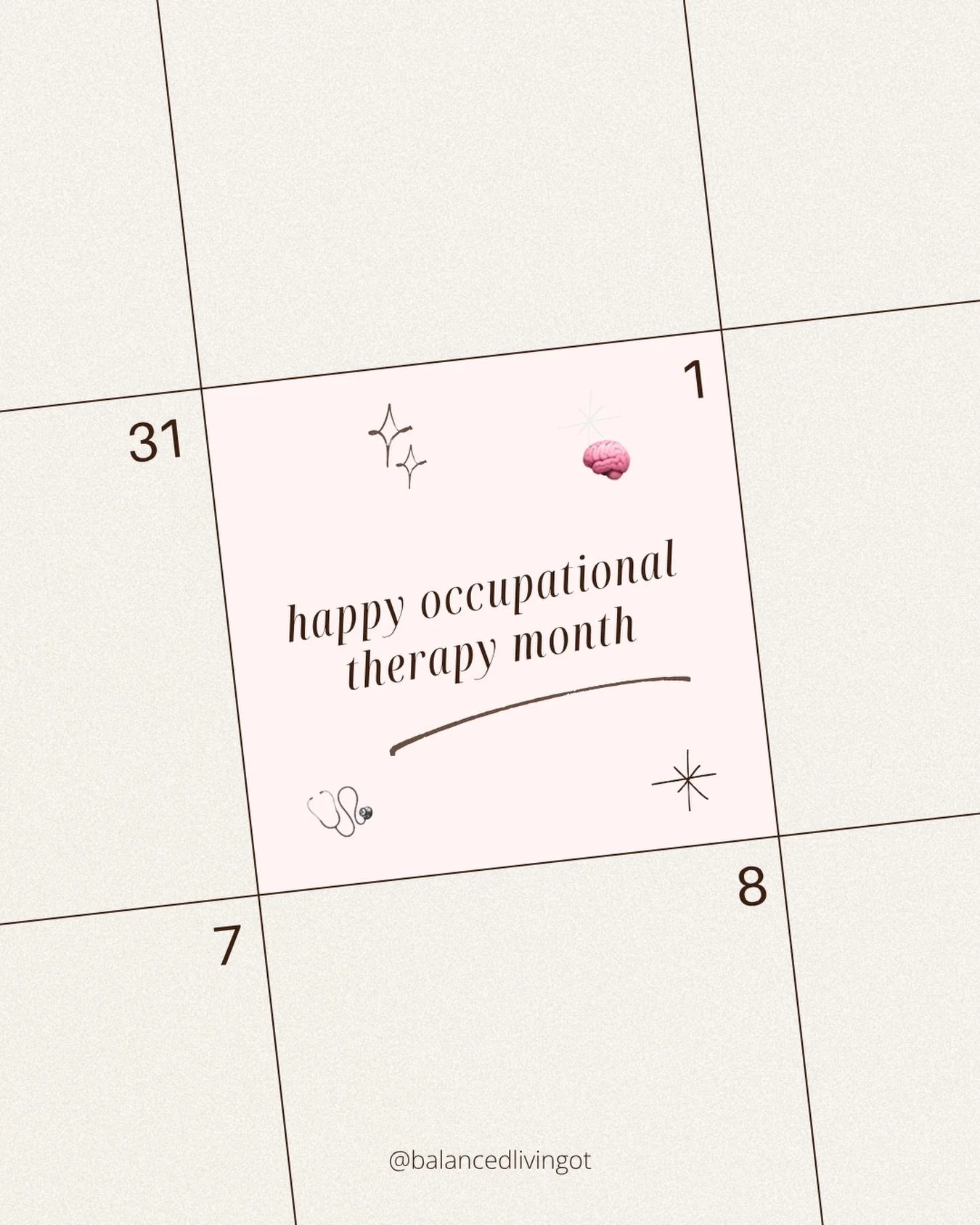 It&rsquo;s officially OT Month, and we have a lot to share 🩺

Occupational therapy helps people do the things that matter to them, think:
 
&bull; Getting dressed in the morning
&bull; Walking to the kitchen
&bull; Going back to work
&bull; Playing 