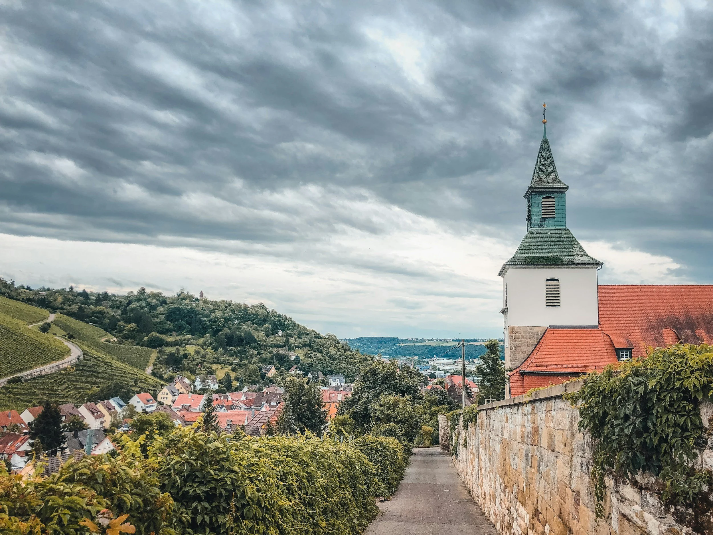 small german village on wine road