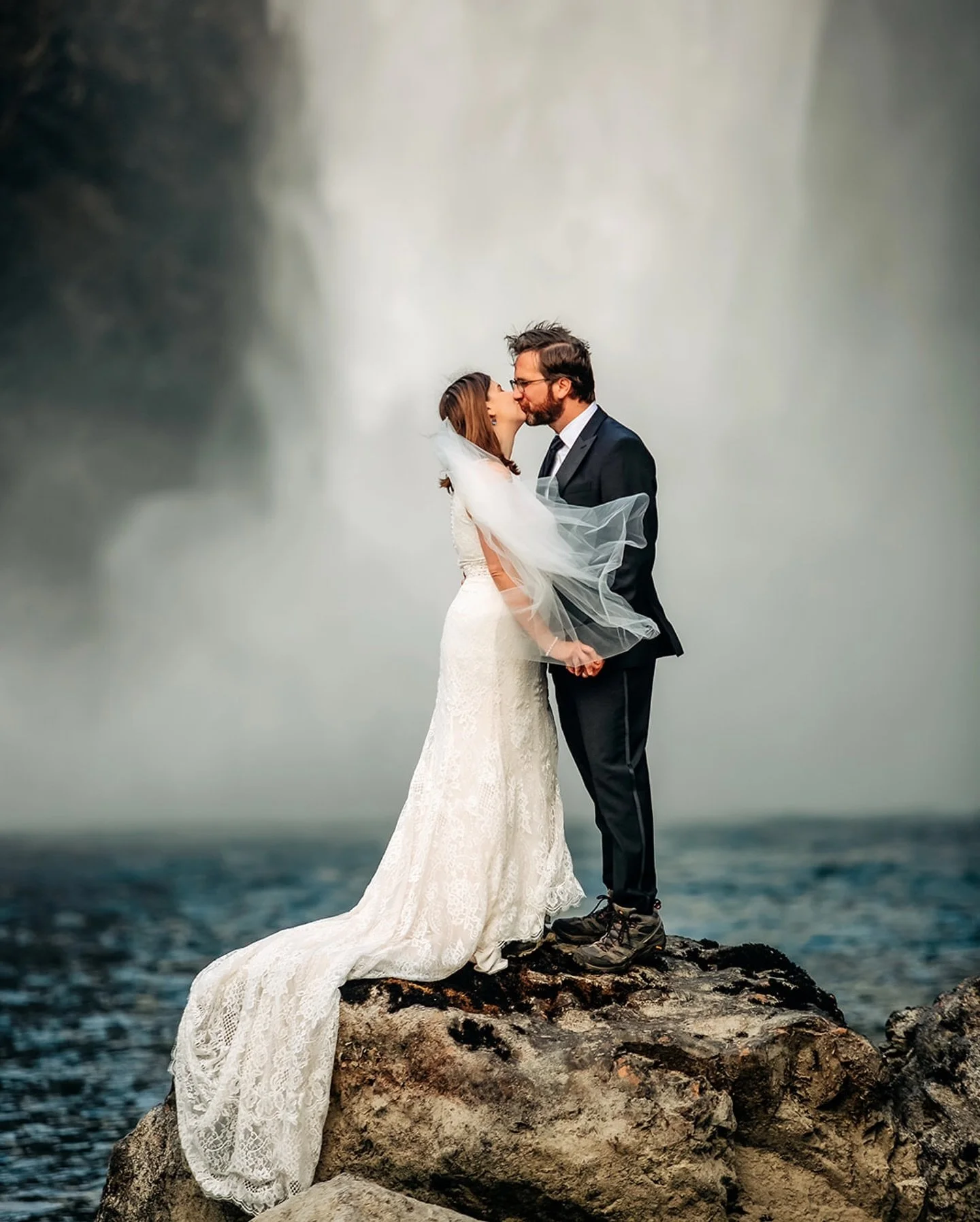 Happy anniversary to this gorgeous couple. This is one of my most unforgettable adventures. I&rsquo;ll hike to the base of a waterfall with you any day!