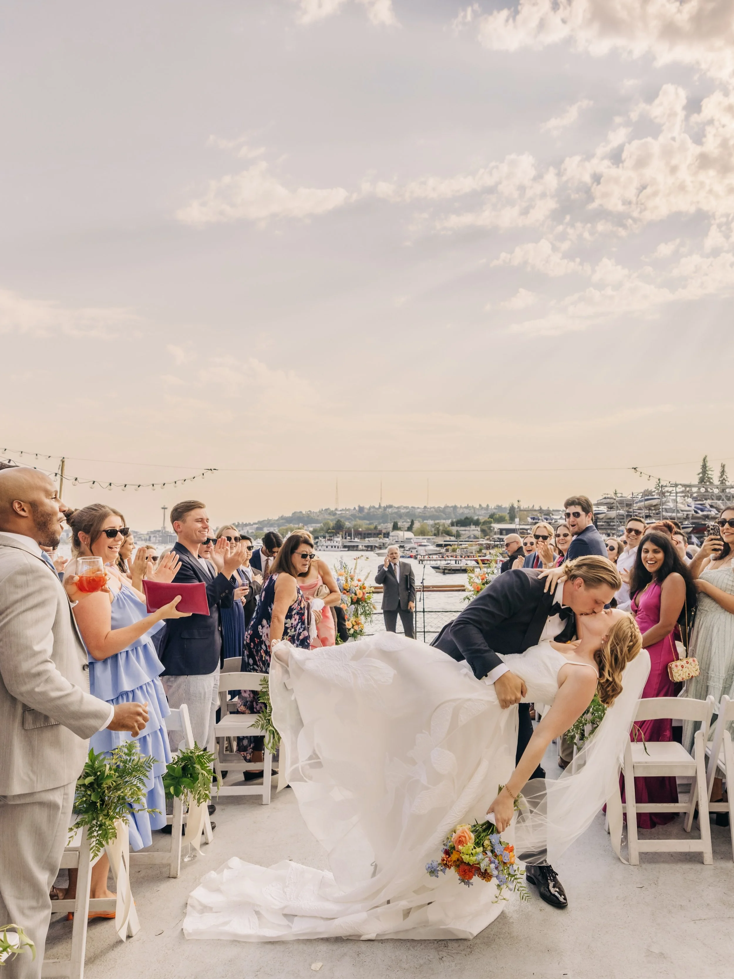 Lindsey and Mitch had the wedding of their dreams aboard the MV Skansonia. They snuck away after the ceremony on their own boat and waved at all of their guests. 

The whole day felt so genuine to who they are as a couple. It was happy, adventurous, 