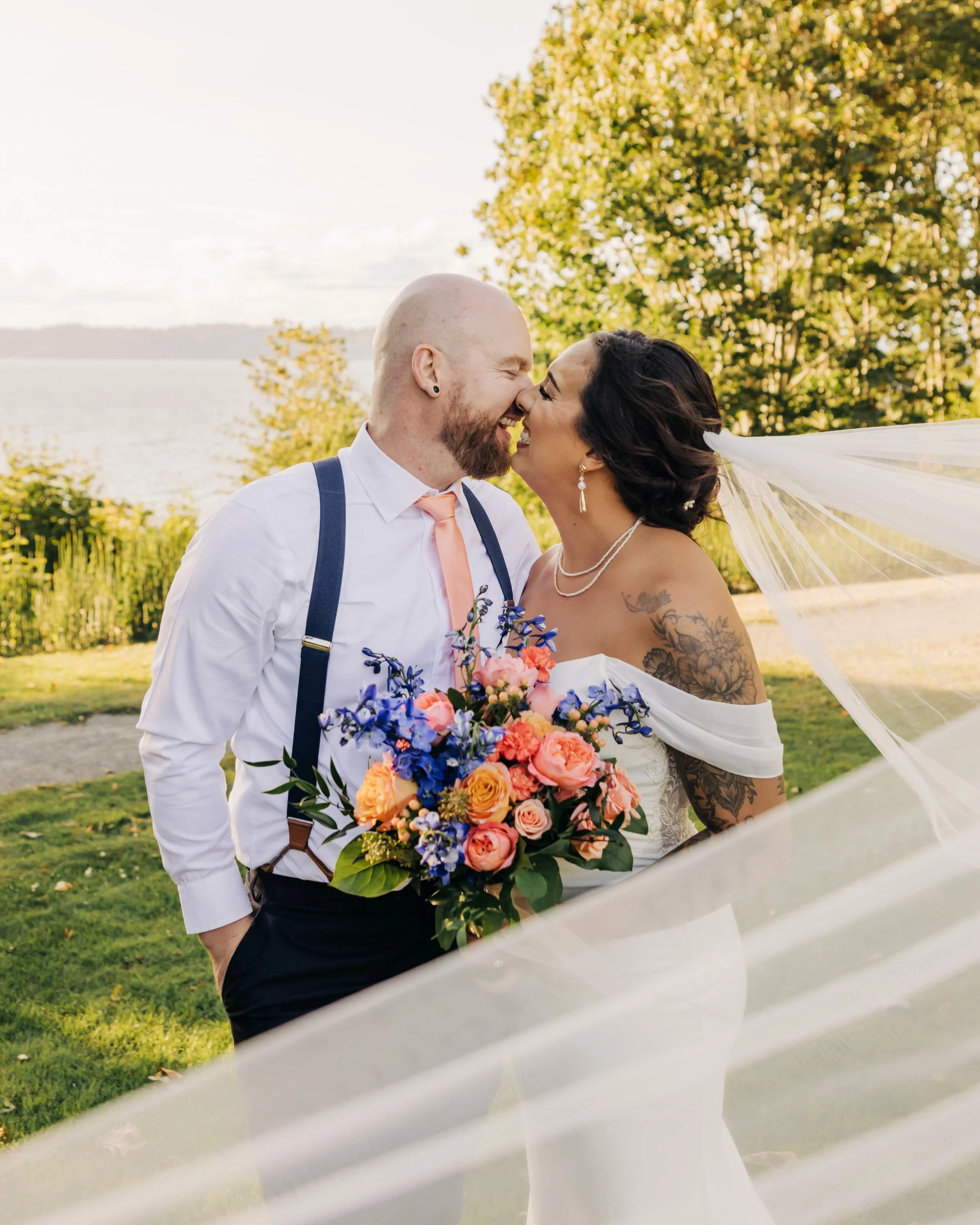 These two flew in from Colorado to get married surrounded by flowers and family in her mom and dad&rsquo;s backyard. The goal was to keep things simple, make sure the grandparents could be there, and have a low pressure timeline that left plenty of r