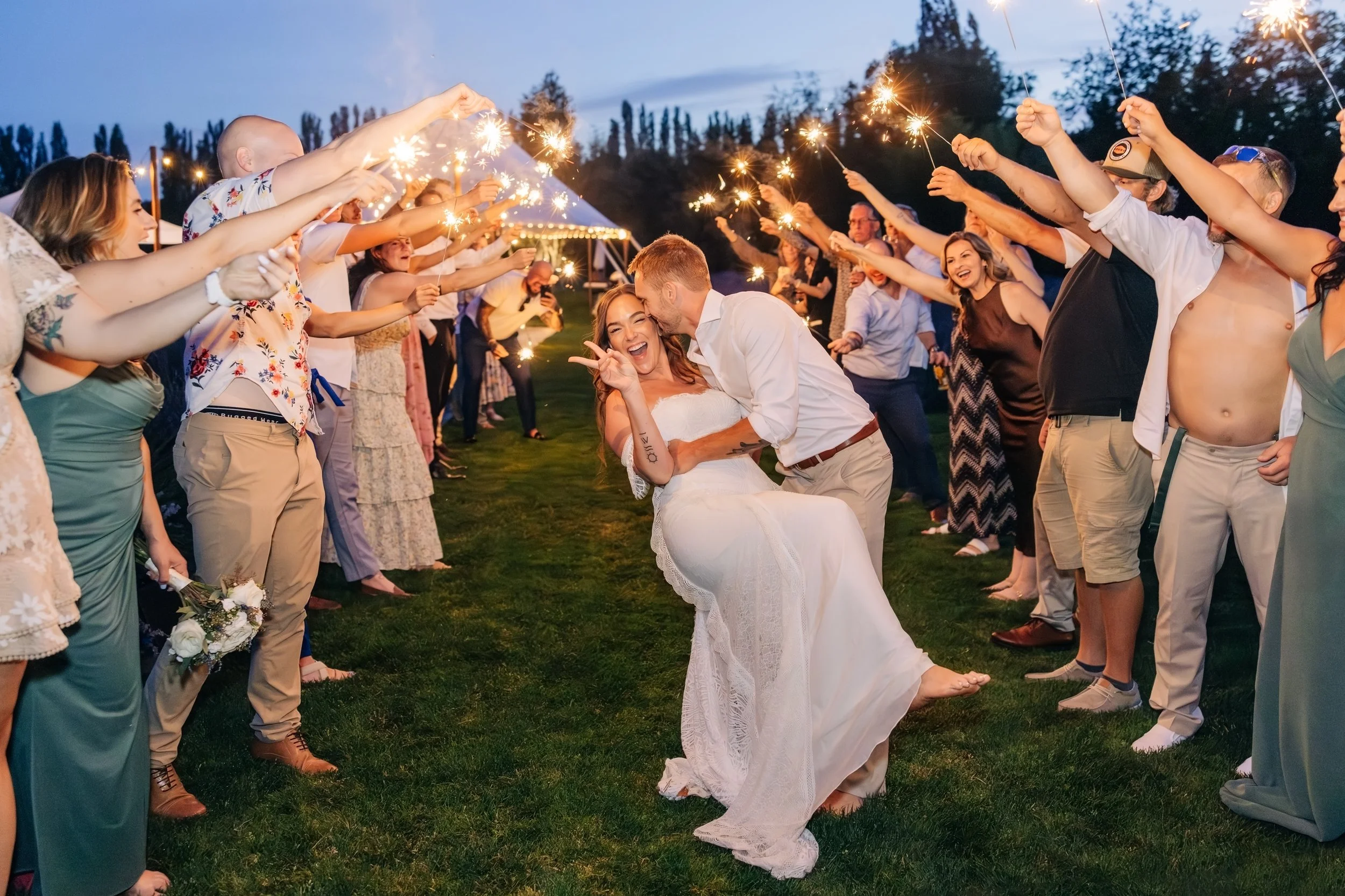 Sparkler exit at Woodinville Lavender