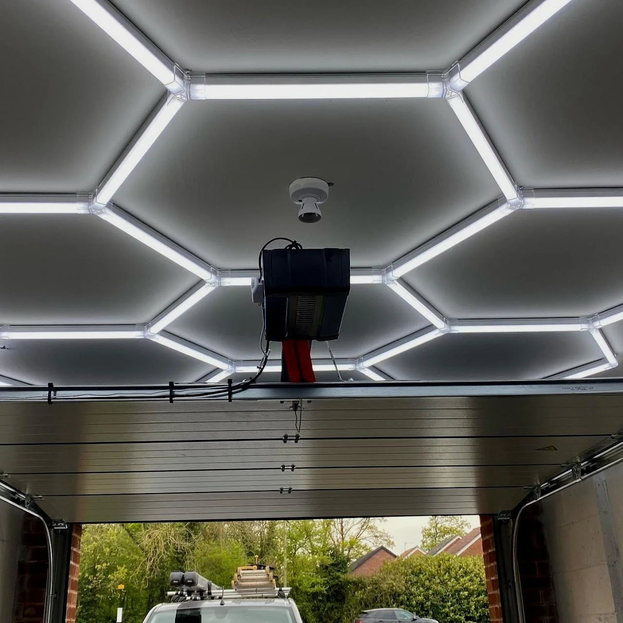 Grid lighting for garage