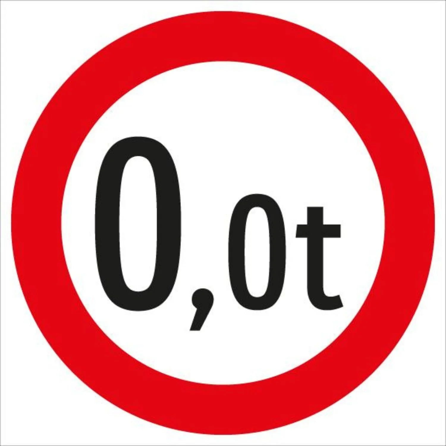 Fahrverbot für mit Fahrzeuge über ... t Gesamtgewicht