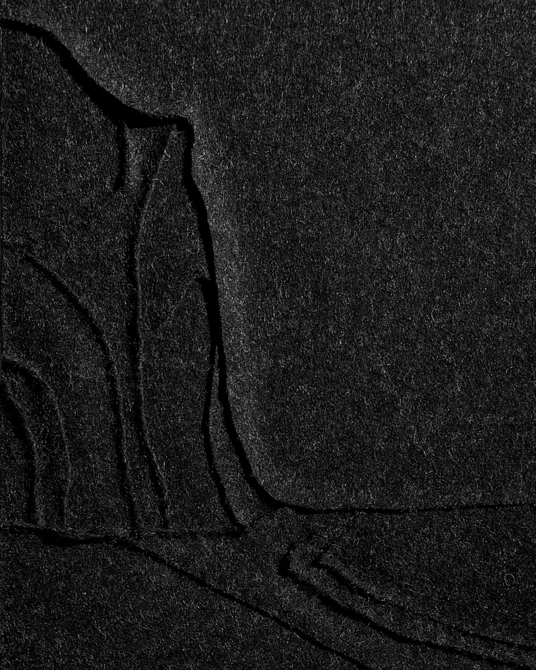 Lafóa Studio - Hand-sewn wool and cashmere textile art depicting an abstract landscape.