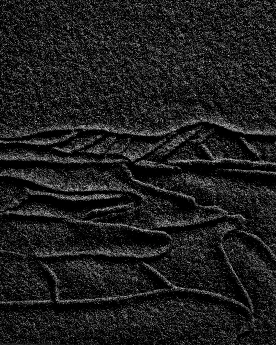 Lafóa Studio - Hand-sewn wool textile artwork depicting an abstract landscape.