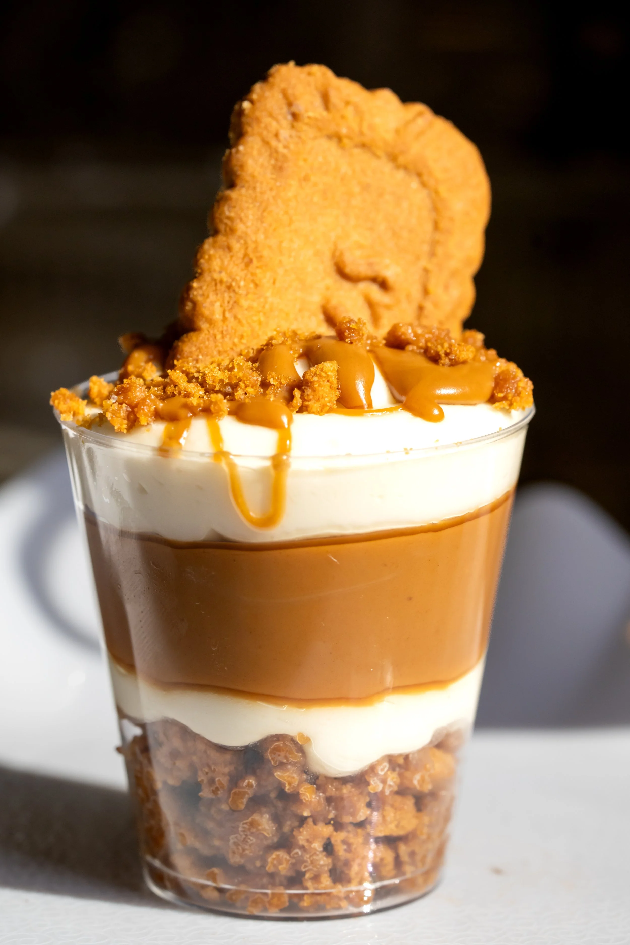 A cookie butter cheesecake parfait