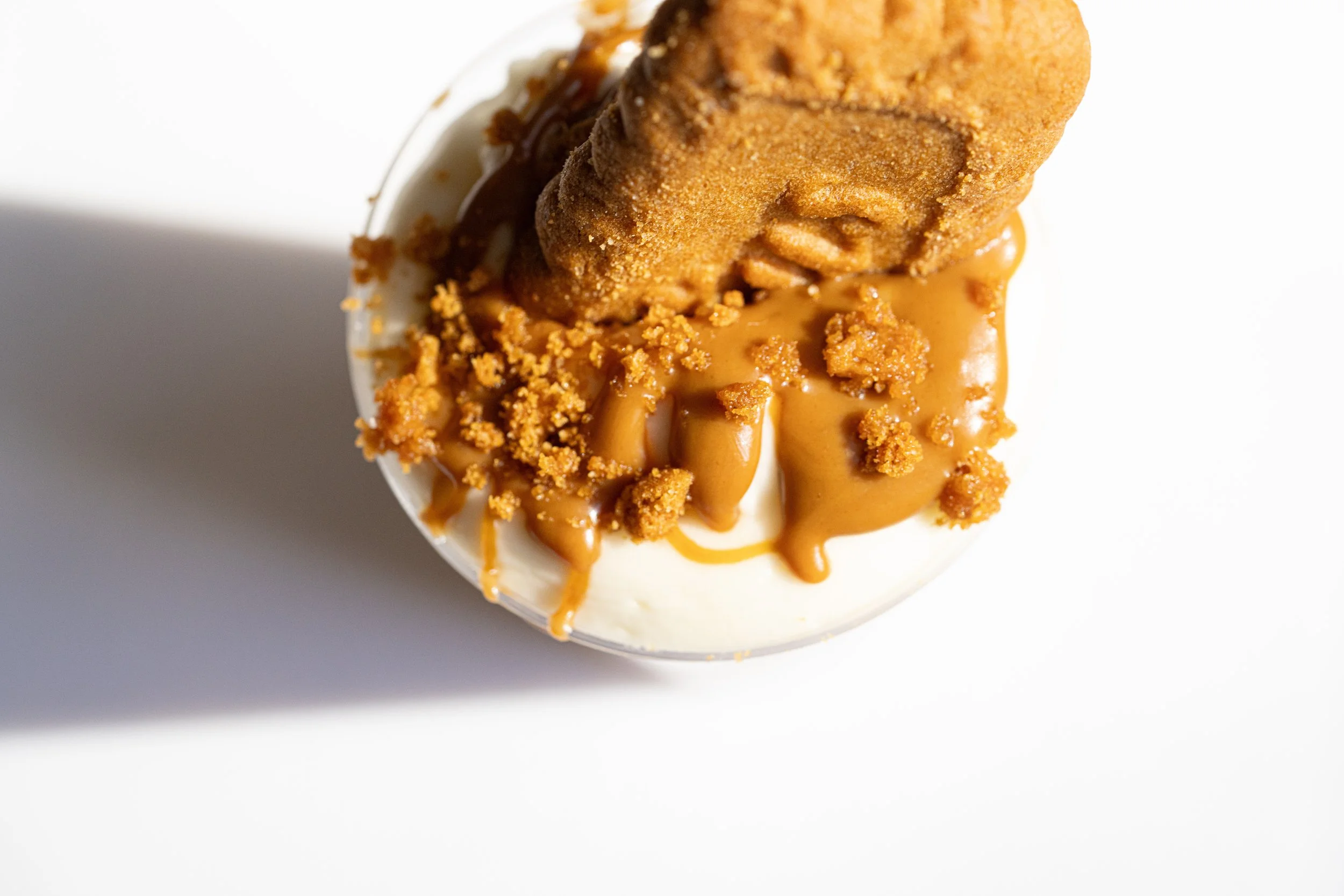 A cookie butter cheesecake parfait