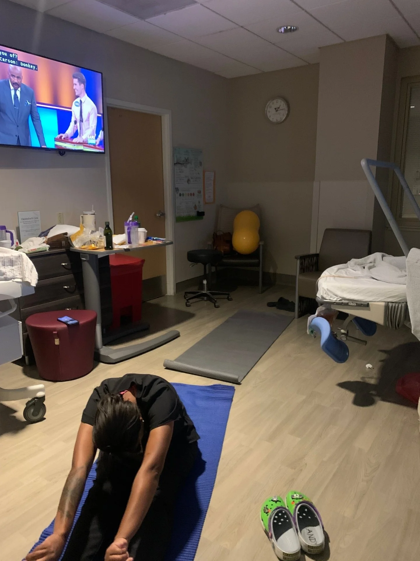 Birth work is endurance, and it&rsquo;s a team sport. This was hour 38 (of 46!) supporting a client through a marathon labor. In between holding space and advocating, I had to remember to tend to myself, too. Stretch breaks, deep breaths, and a littl
