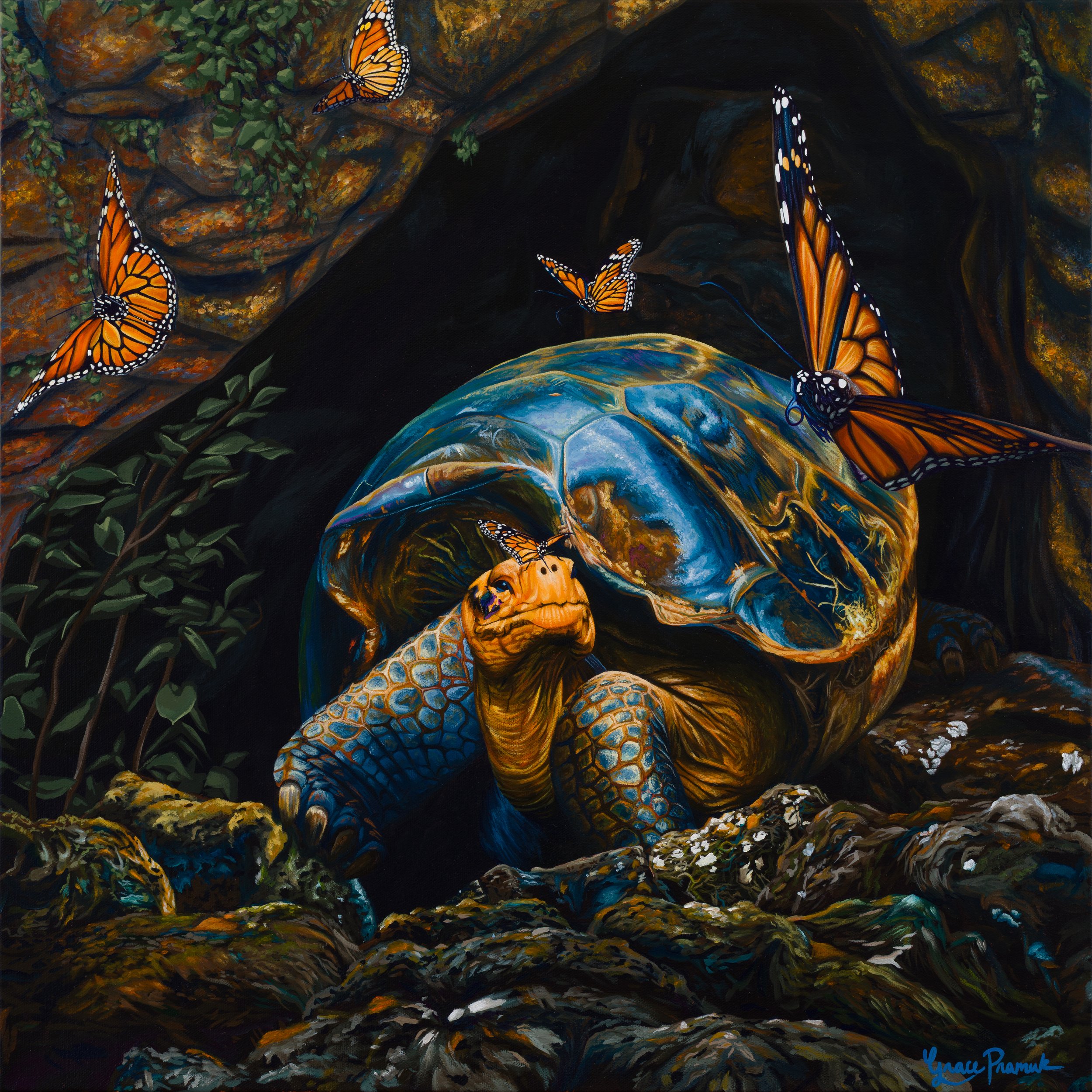 Stepping Into the Light,
24 x 24 inches,
Acrylic on Canvas,
February 2026