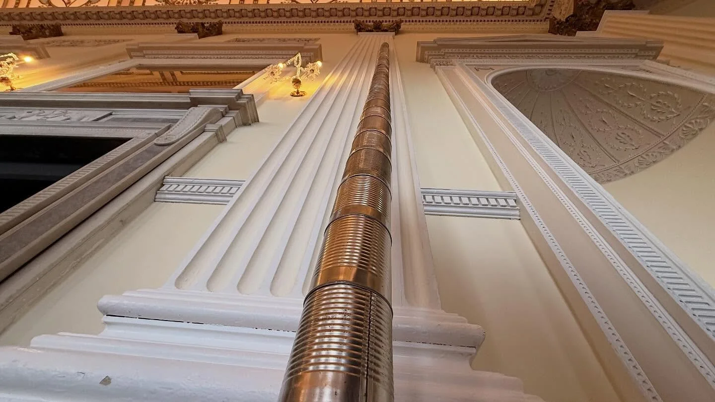 At the Buxton Green Assembly I attempted my tallest tin can stack (when everyone had left) loads of eco-activities for families like mine decorating cans with pixel art and J cloths. #reuse #recycle #rejason