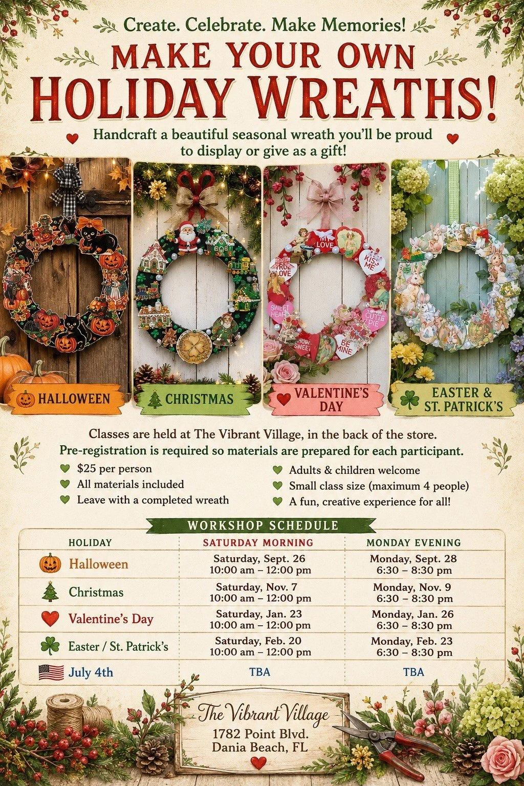 Holiday Wreath-Making Workshop Extravaganza