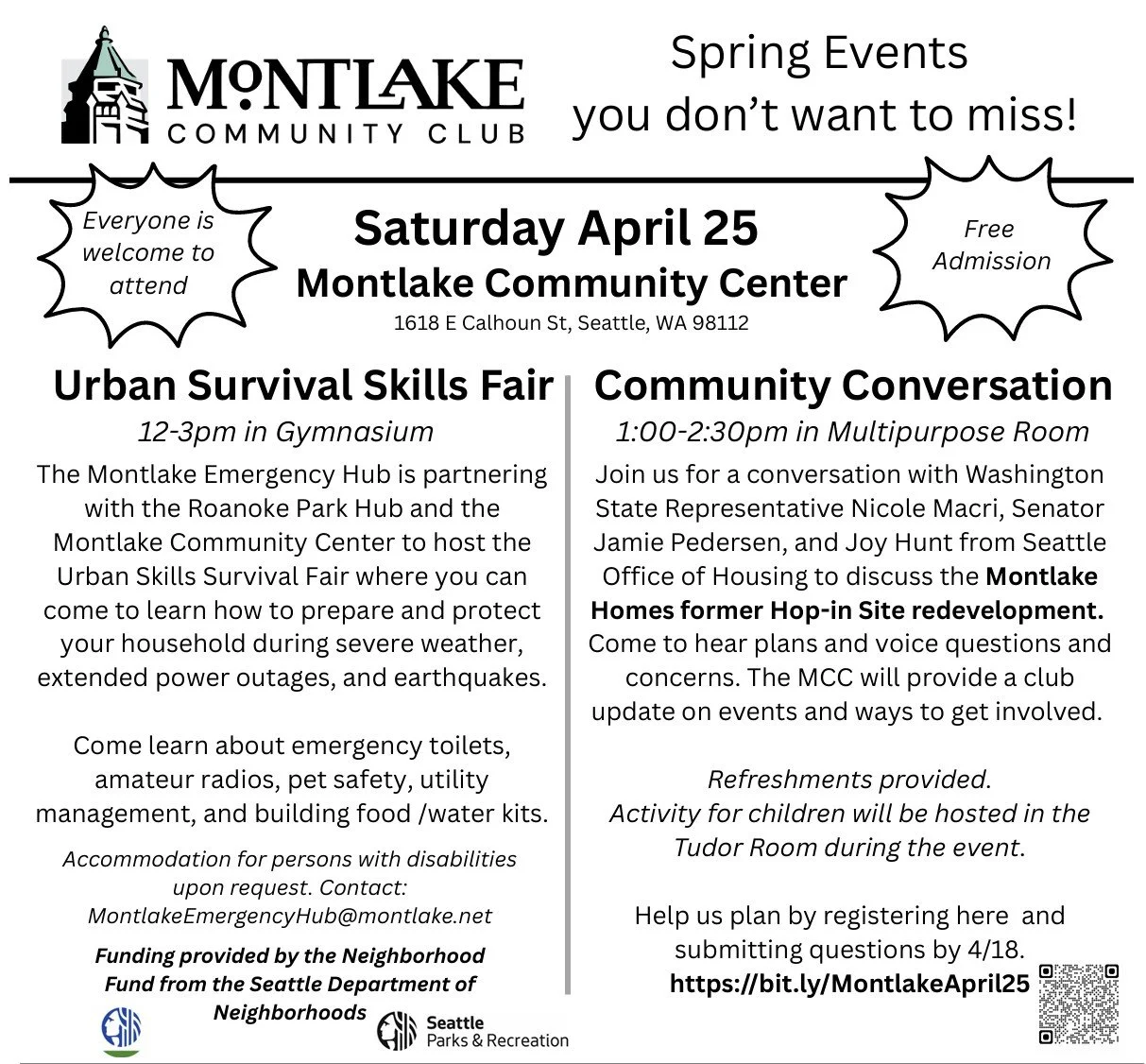 April 25th Community Events