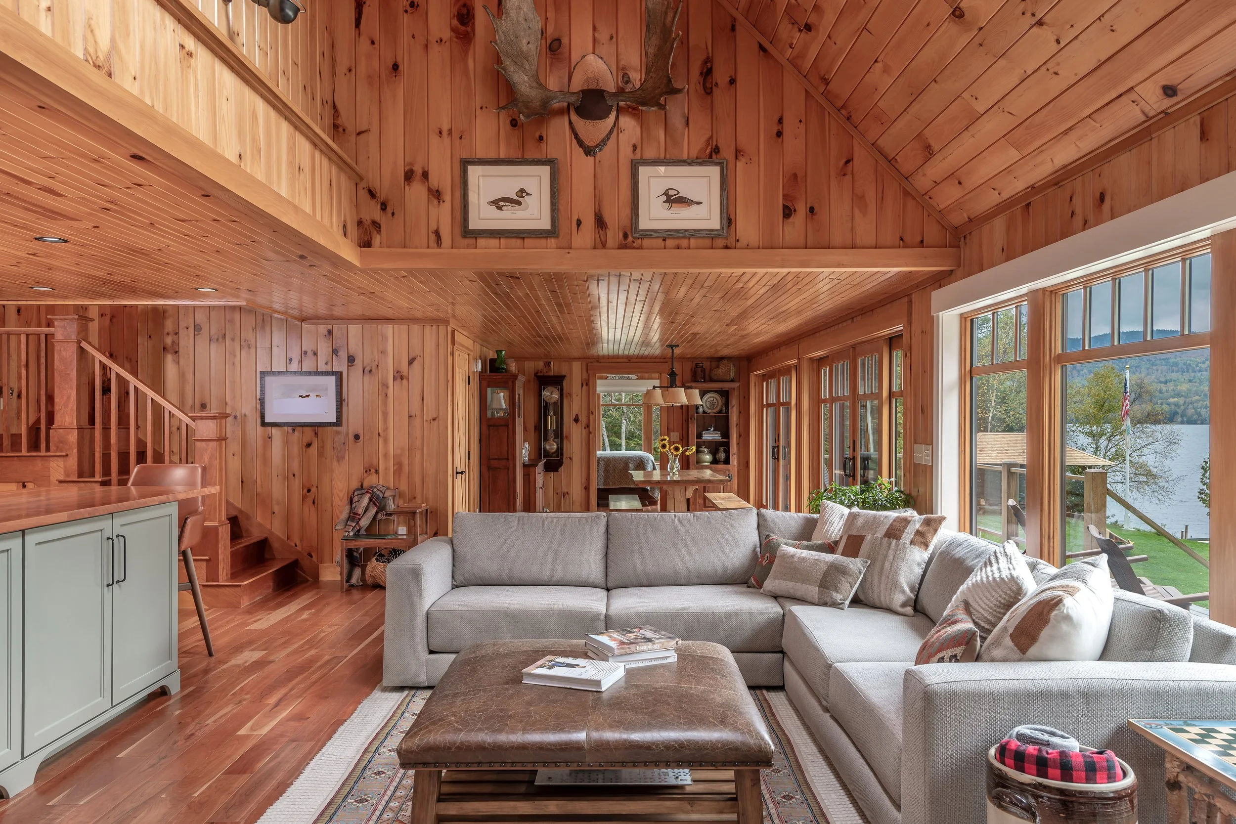 Lindsey Architects- Rangeley Lake Renovation Architects- view of interior living space