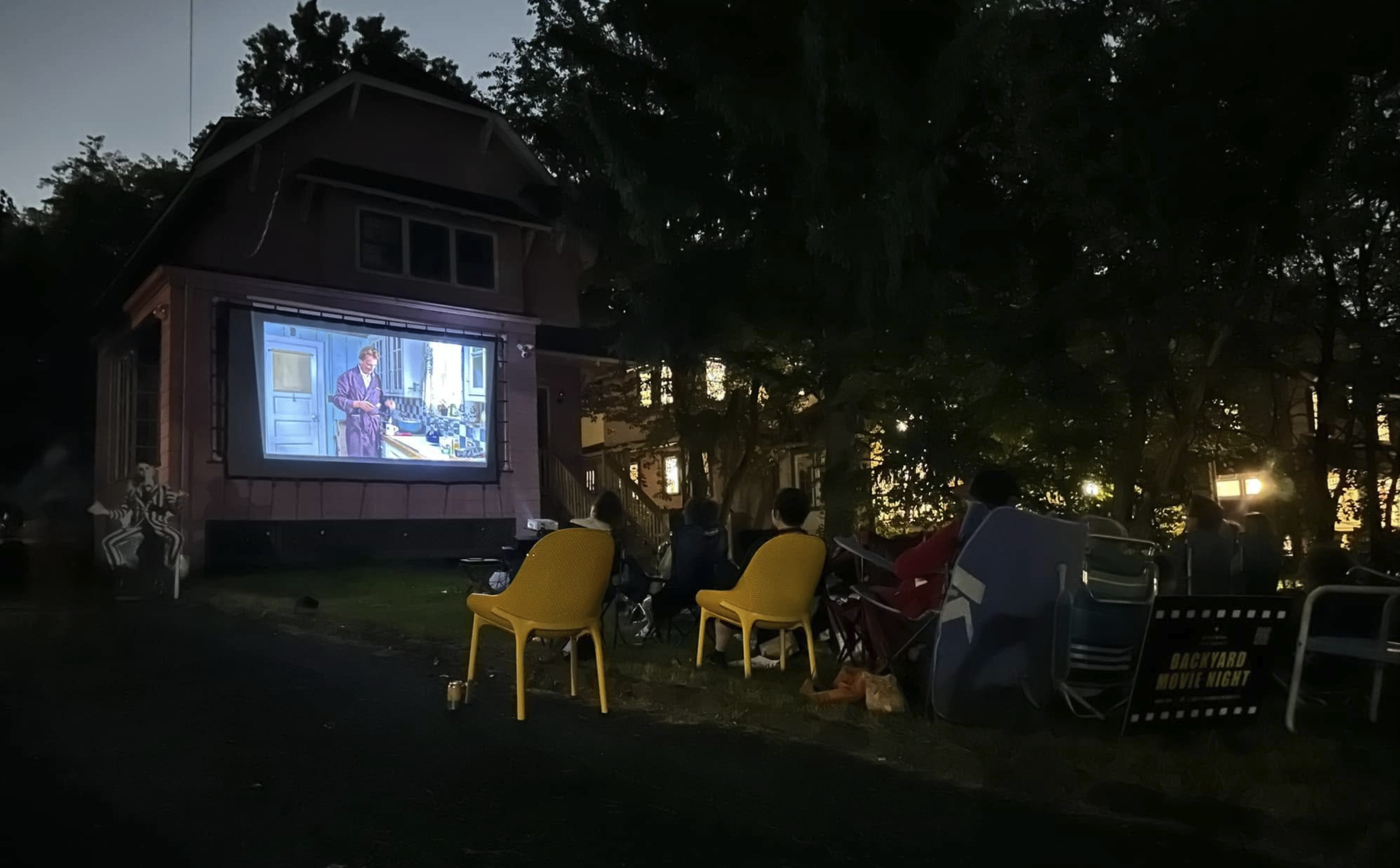 Backyard Movie Night: Watching Movies with Neighbors