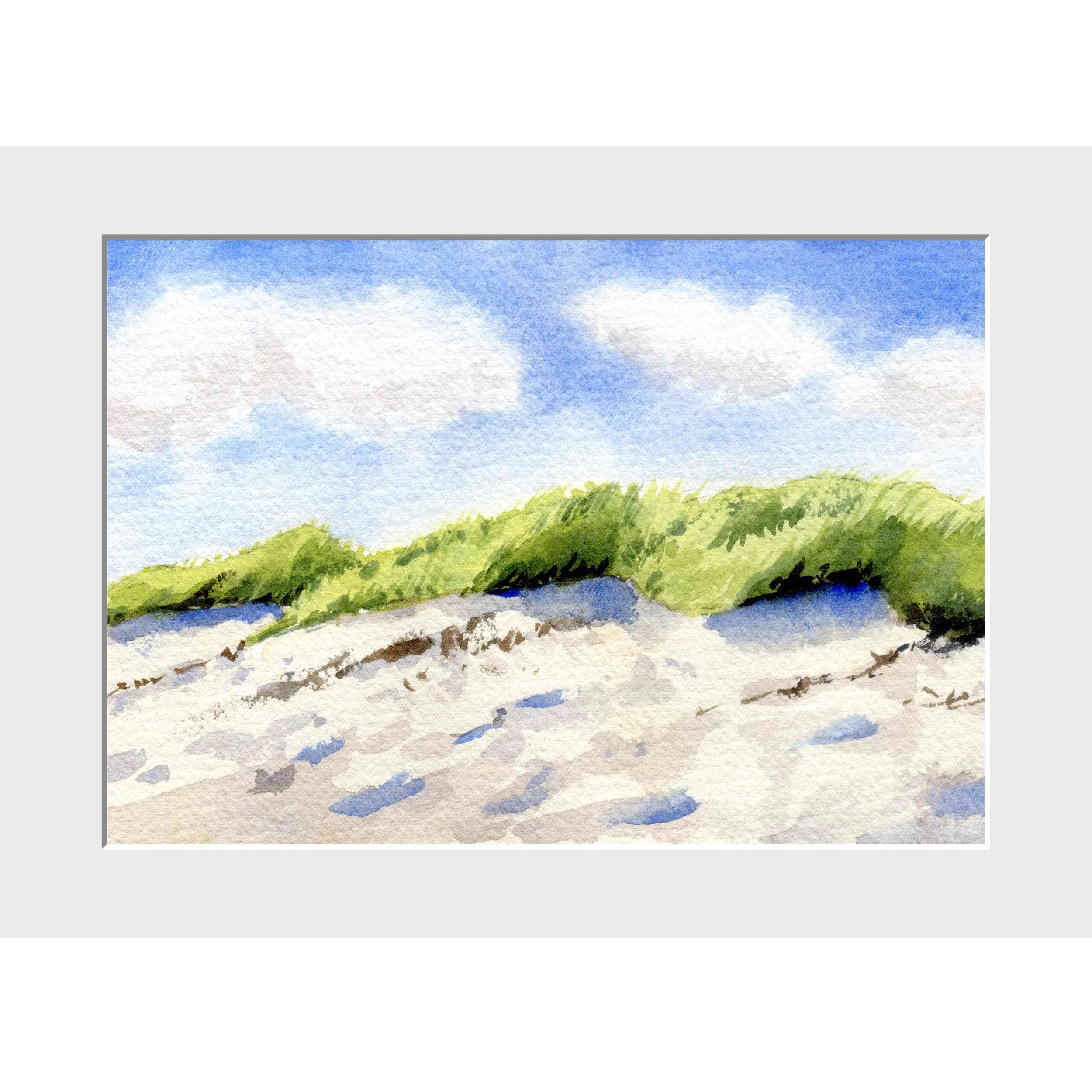 Düne in Prerow, 9 x 14cm, Passepartout 18 x 24cm