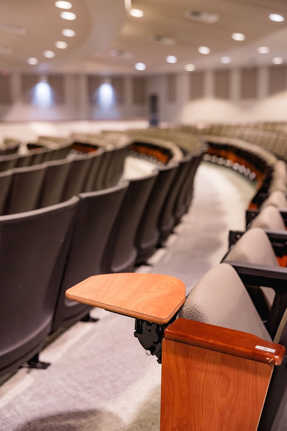 Auditorium Seat Desk close up