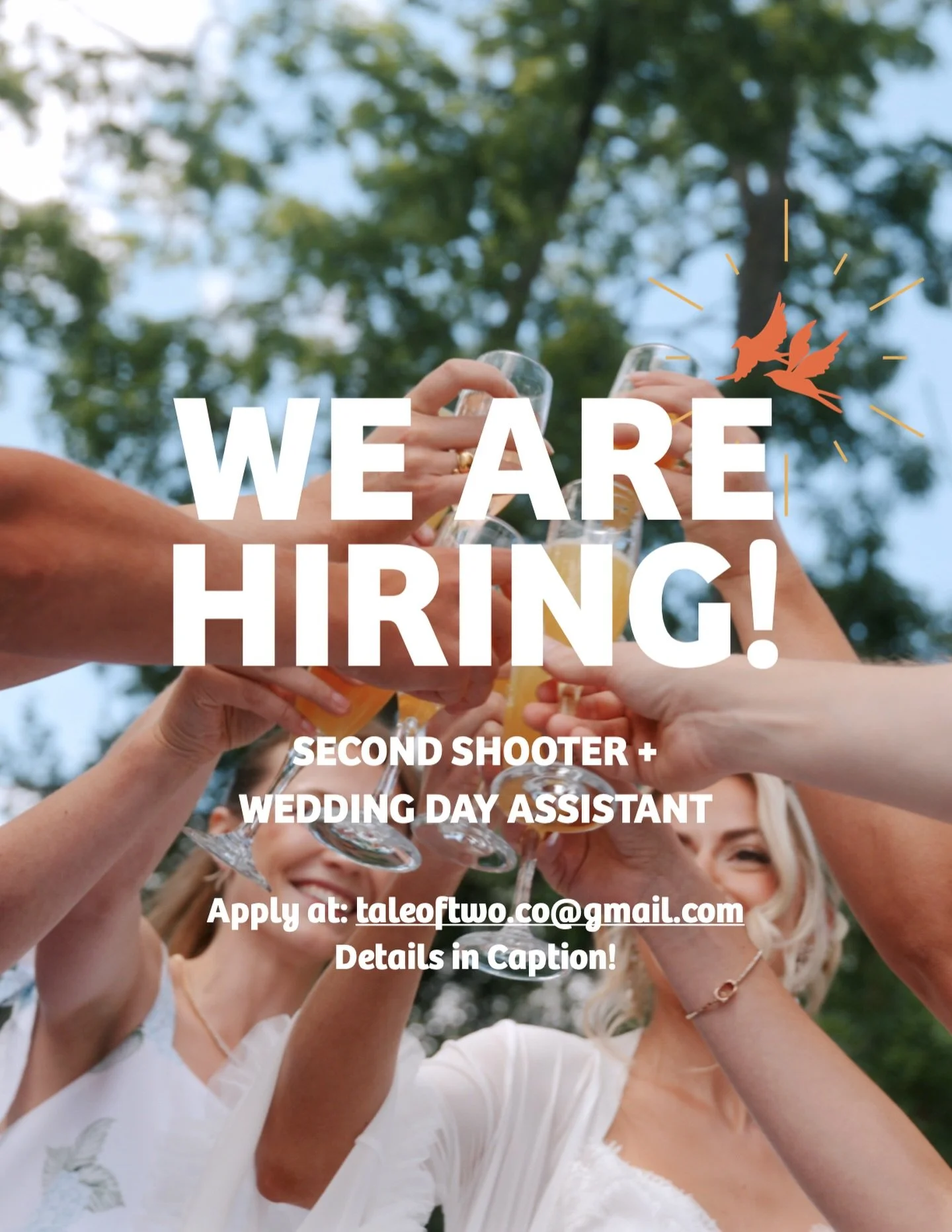 Our team is growing! We are hiring a part-time Second Shooter to join us on Wedding Days. Experience helps, but is not needed! Must be located in the Kingston - Prince Edward County area. 

The individual in this role will be filming -solo and as a t