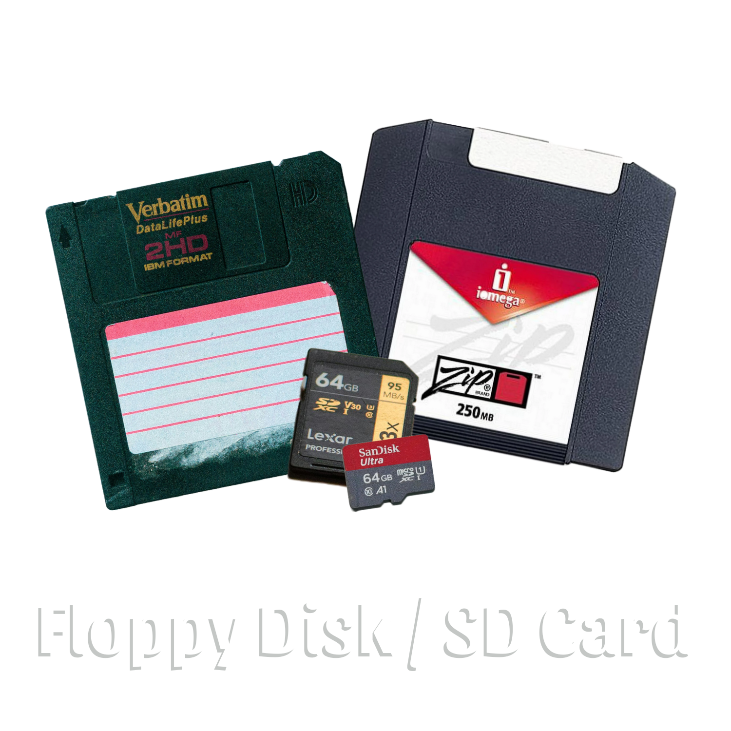 Floppy disk, Zip Disk and SD cards