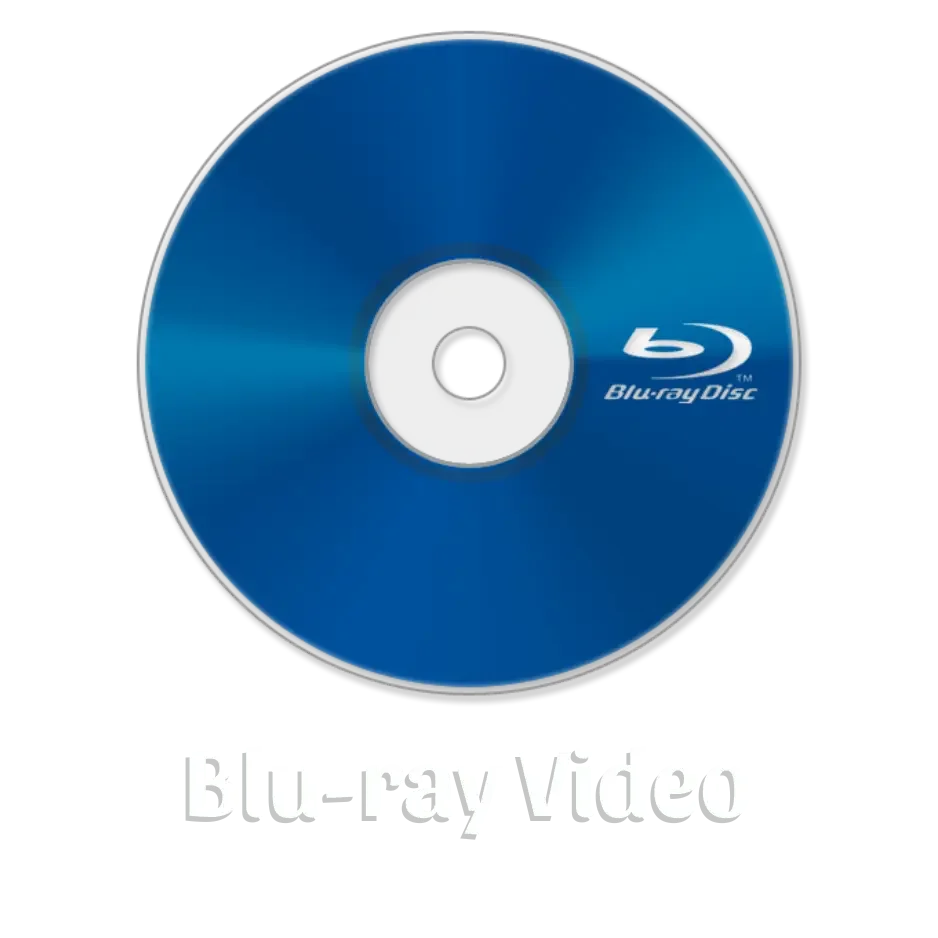 Blue Blu-ray Disc with the text 'Blu-ray Video' below it.