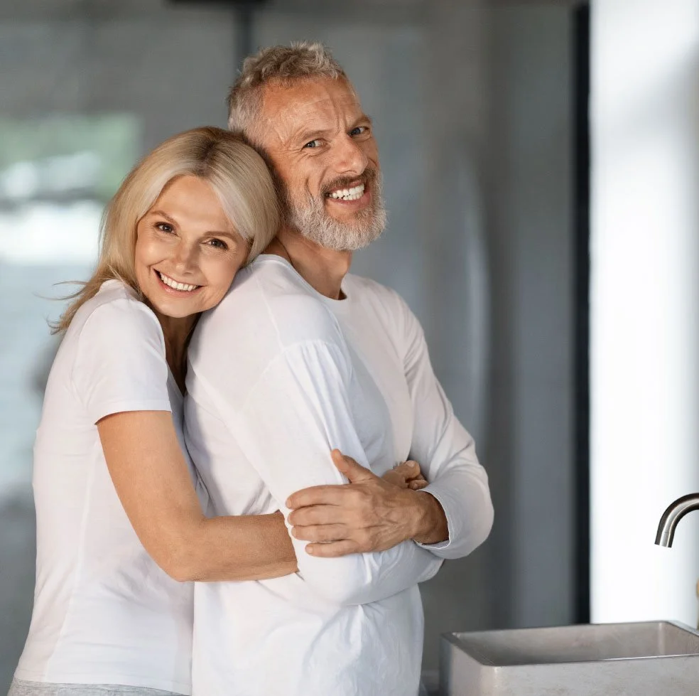 couple together in bathroom