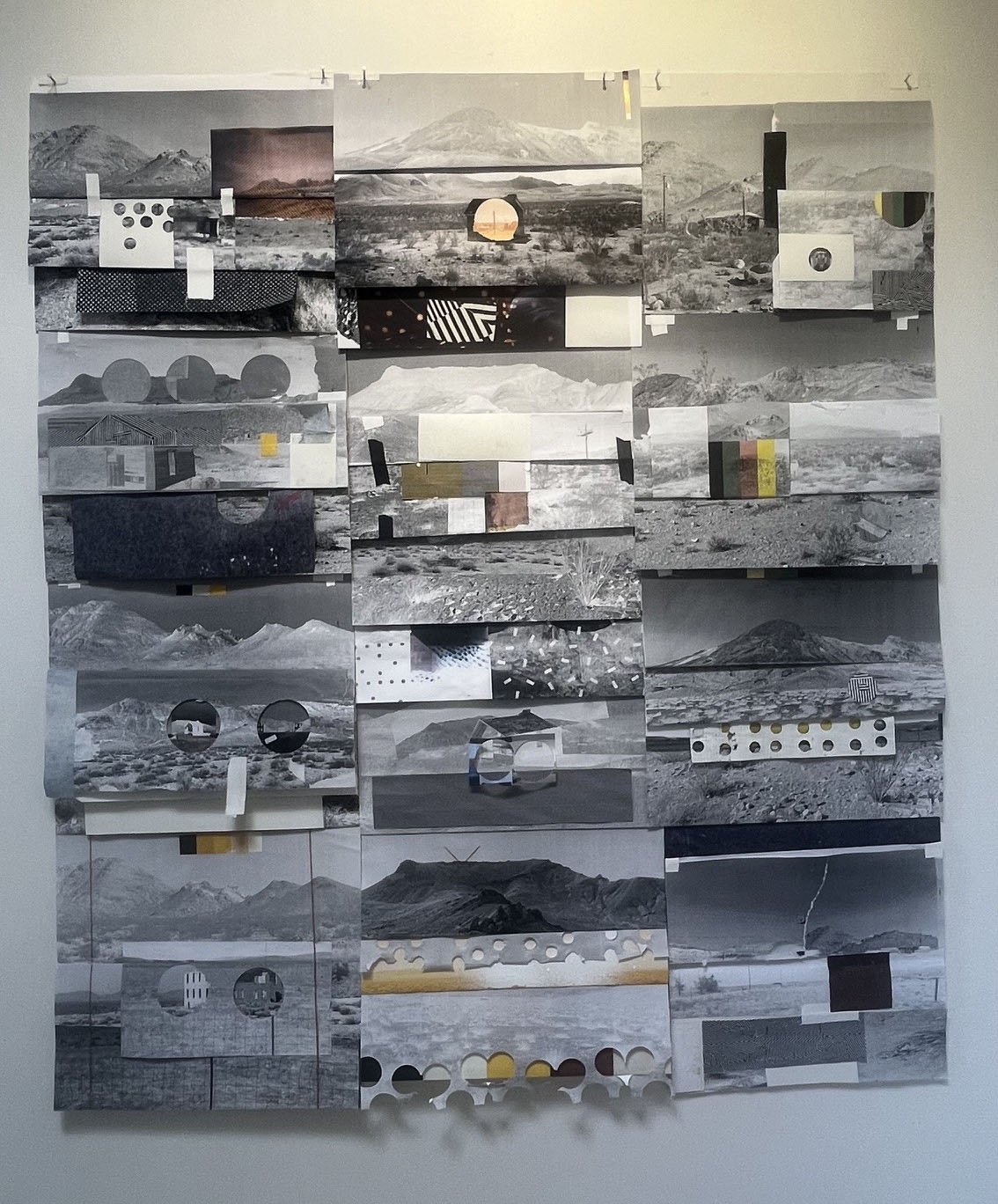 Nick Larsen,
Old Haunts, Lower Reaches, 
mixed media collages,
dimensions variable,
2021–2025
