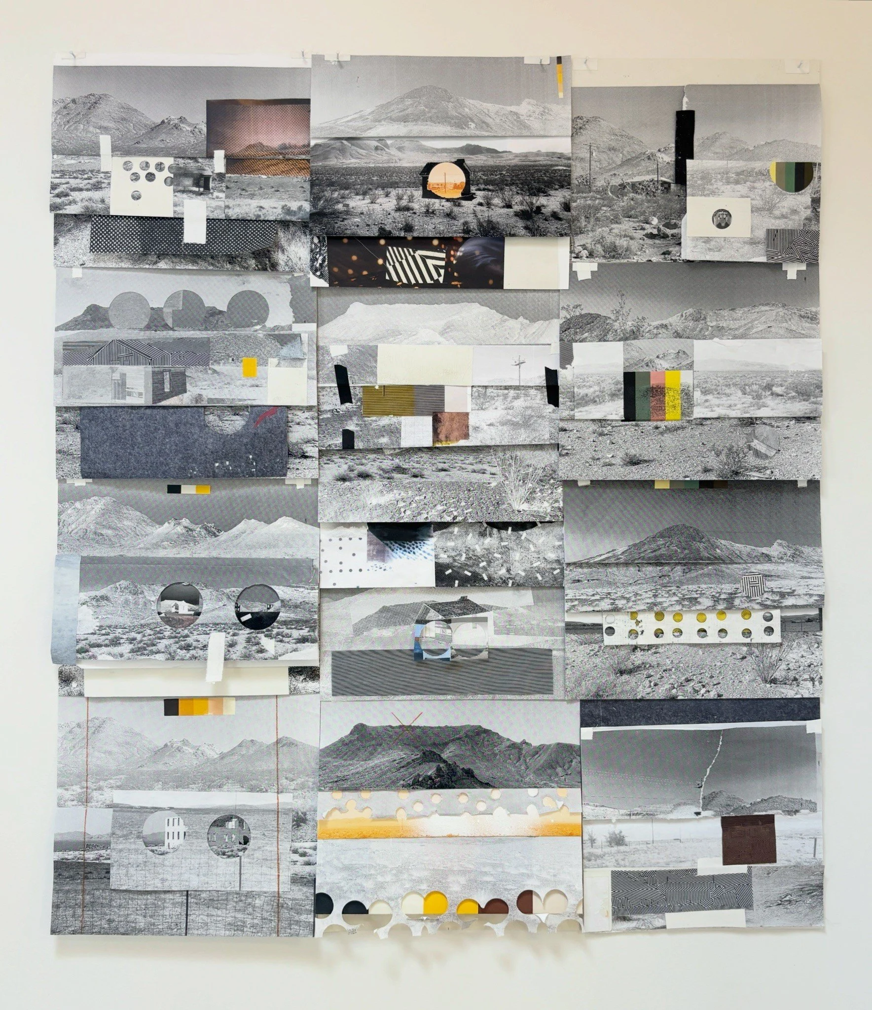 Nick Larsen,
Old Haunts, Lower Reaches, 
mixed media collages,
dimensions variable,
2021–2025