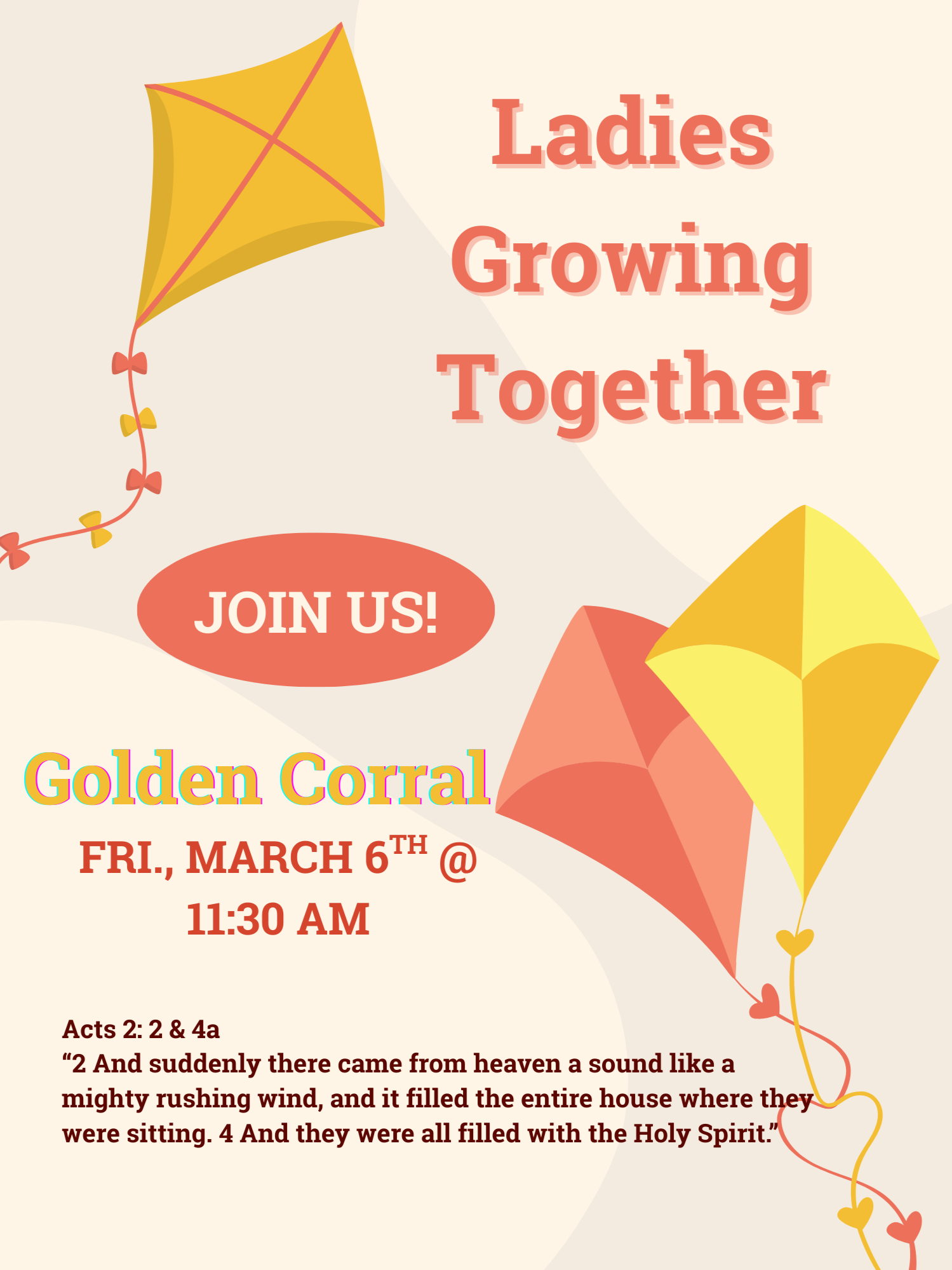 Ladies Growing Together Monthly Gathering