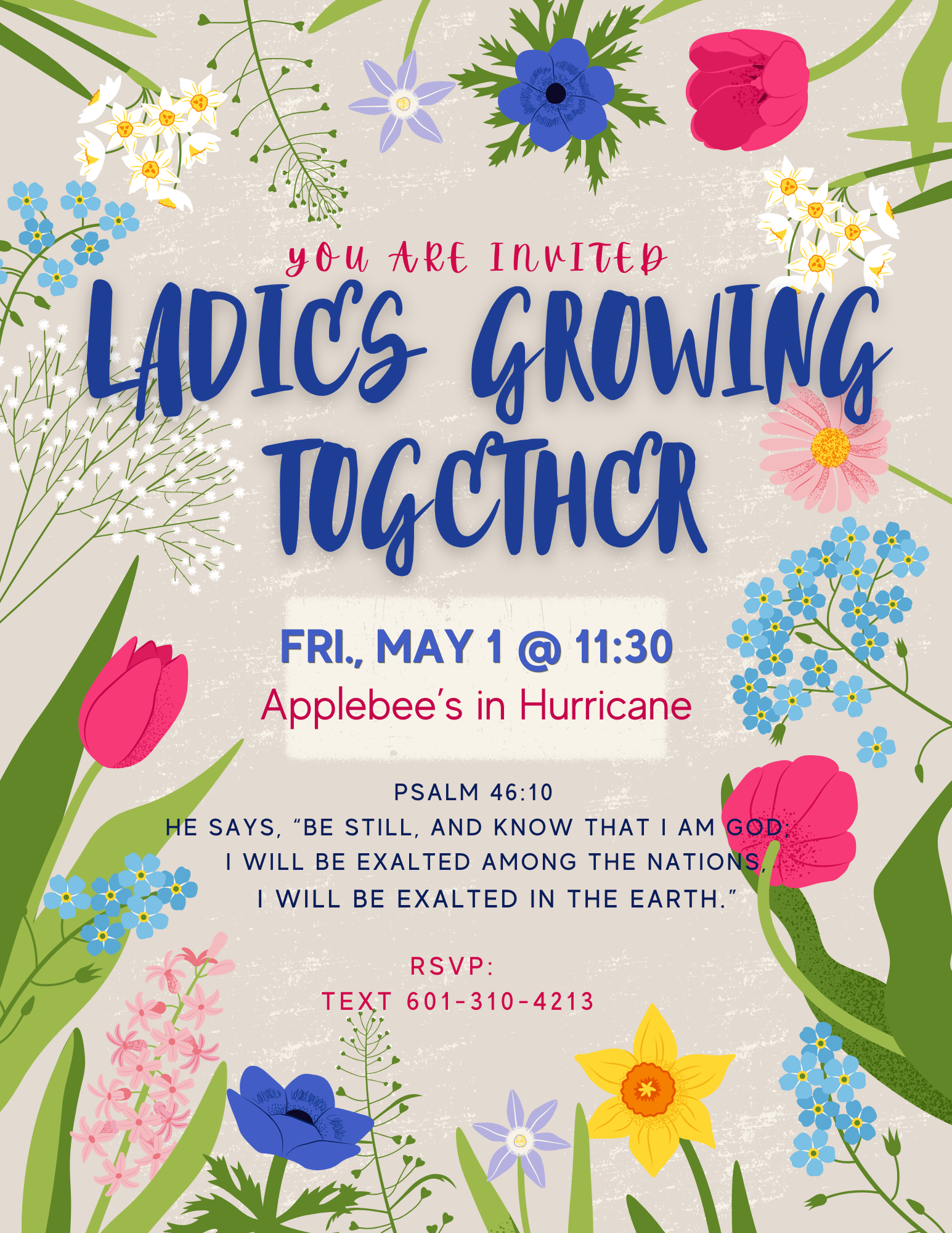 Ladies Growing Together- May Event