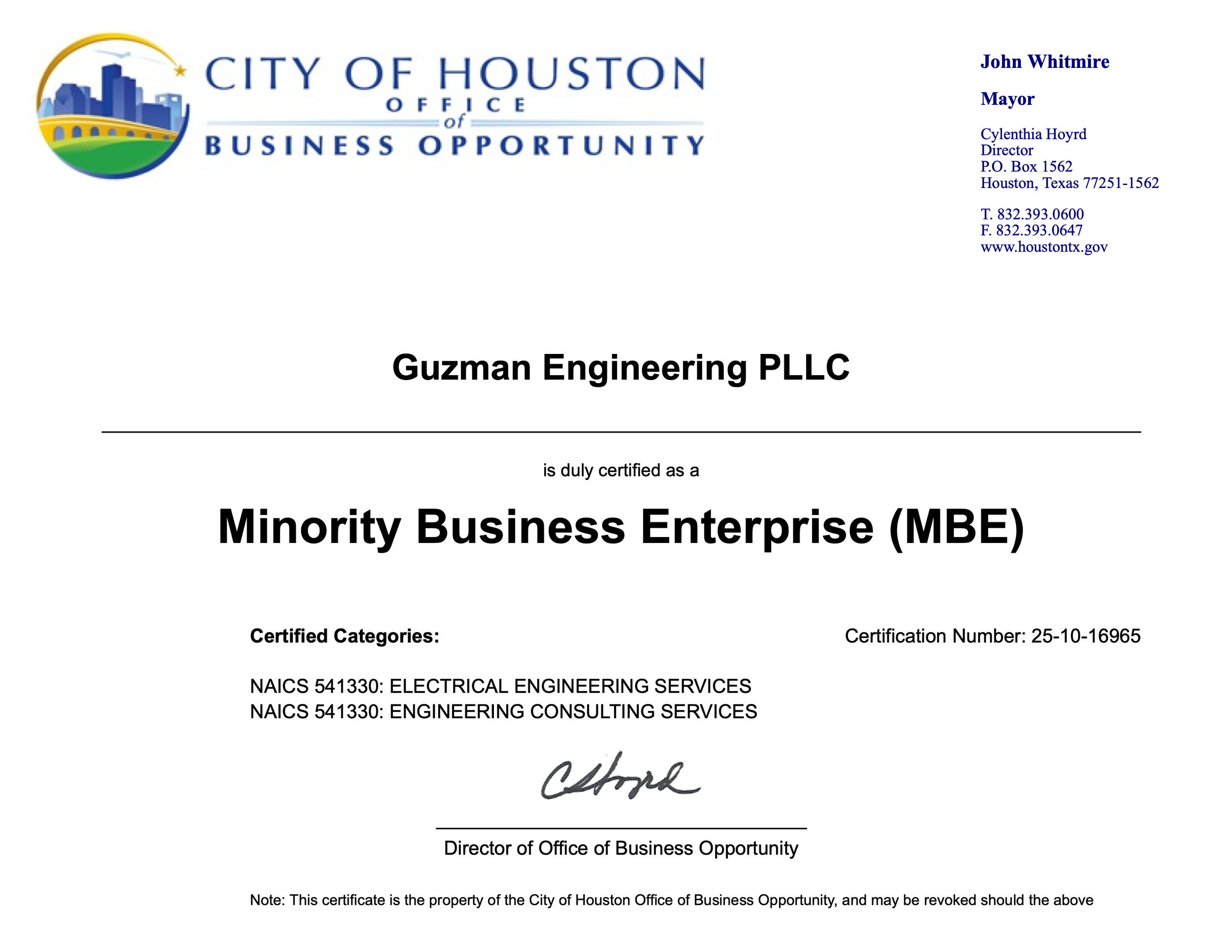 City of Houston - MBE