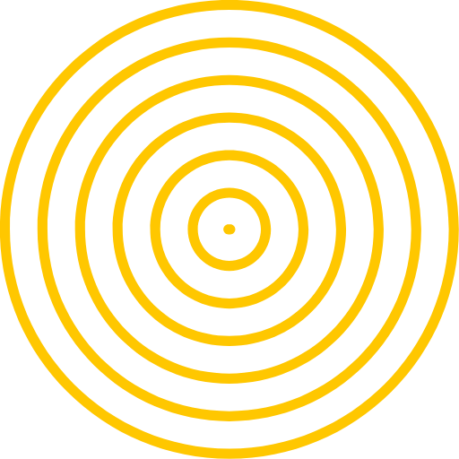 A black background with concentric yellow circles resembling a radar or target pattern.