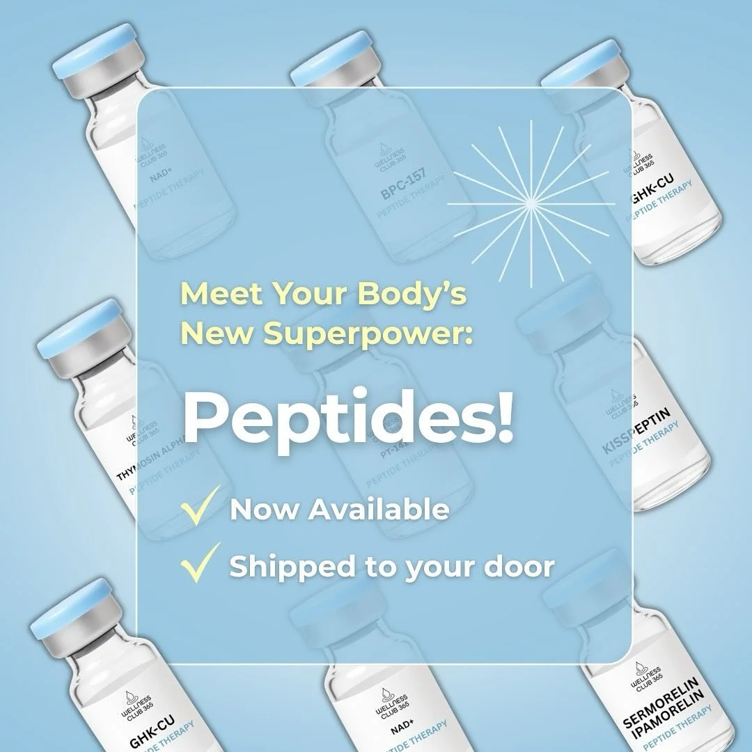 Your next-generation wellness tools have officially landed &mdash; Peptides are now available at Wellness Club 365!

Think of peptides as your body&rsquo;s personal messengers &mdash; helping restore, repair, and rebalance from the inside out. Whethe