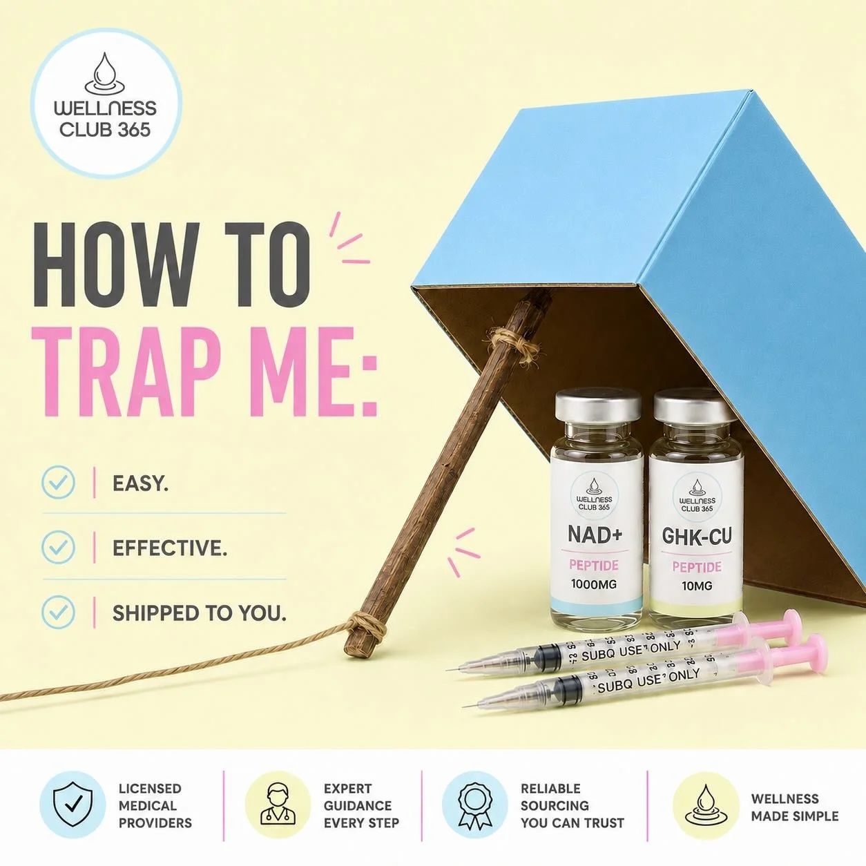 One thing about me?
I will fall for convenient wellness. 🤩
Provider-guided peptide protocols, shipped straight to my door 📦

✔️ easy
✔️ effective
✔️ no waiting rooms

Call today to get started 818-860-4365

#PeptideTherapy #NAD #GHKCU #ConciergeWel