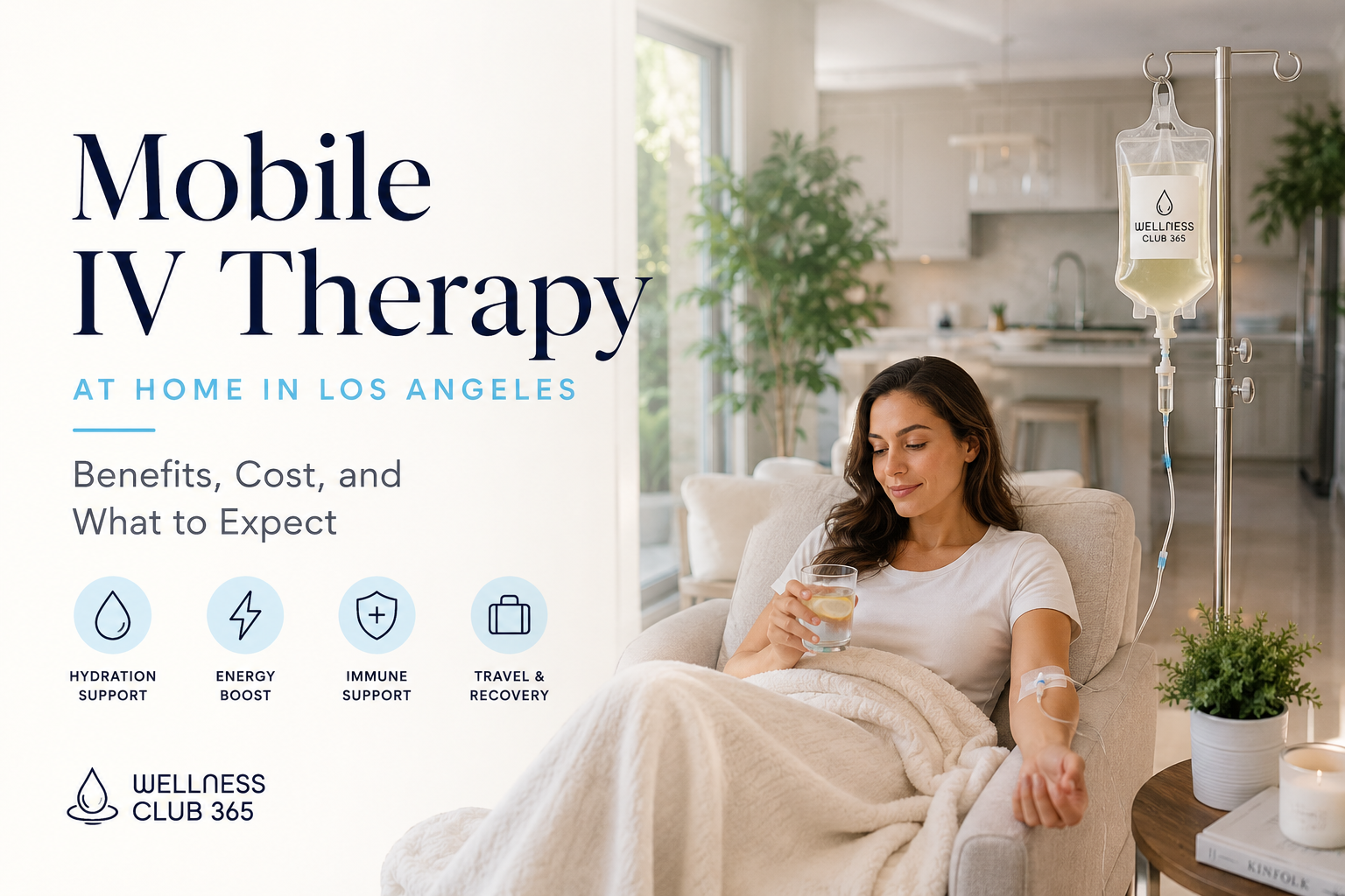 Concierge mobile IV therapy service in Los Angeles providing hydration and wellness treatments at home.
