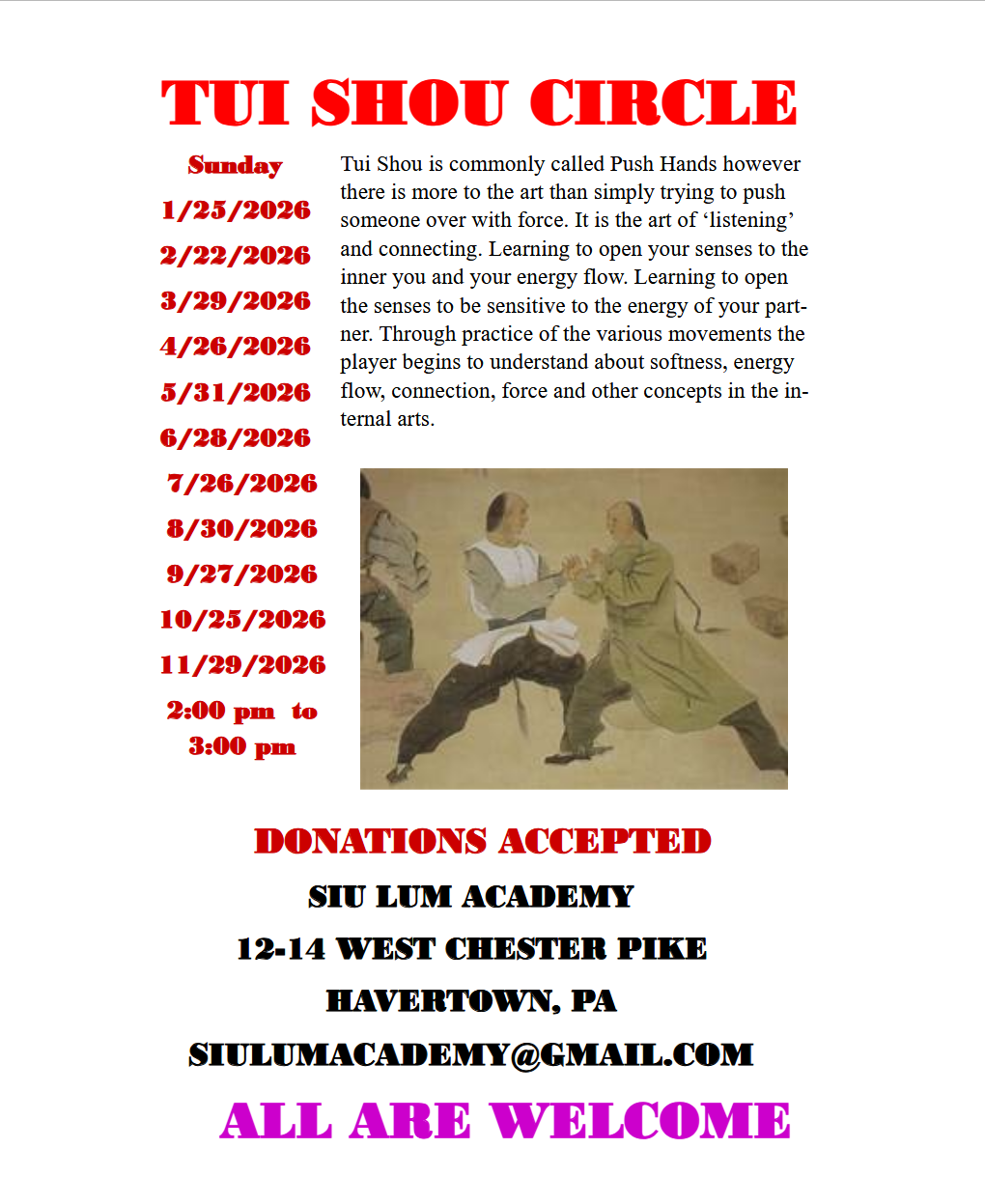 Tui Shou Circle Seminar