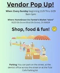 HomeGrown Inc. Vendor Pop Up 