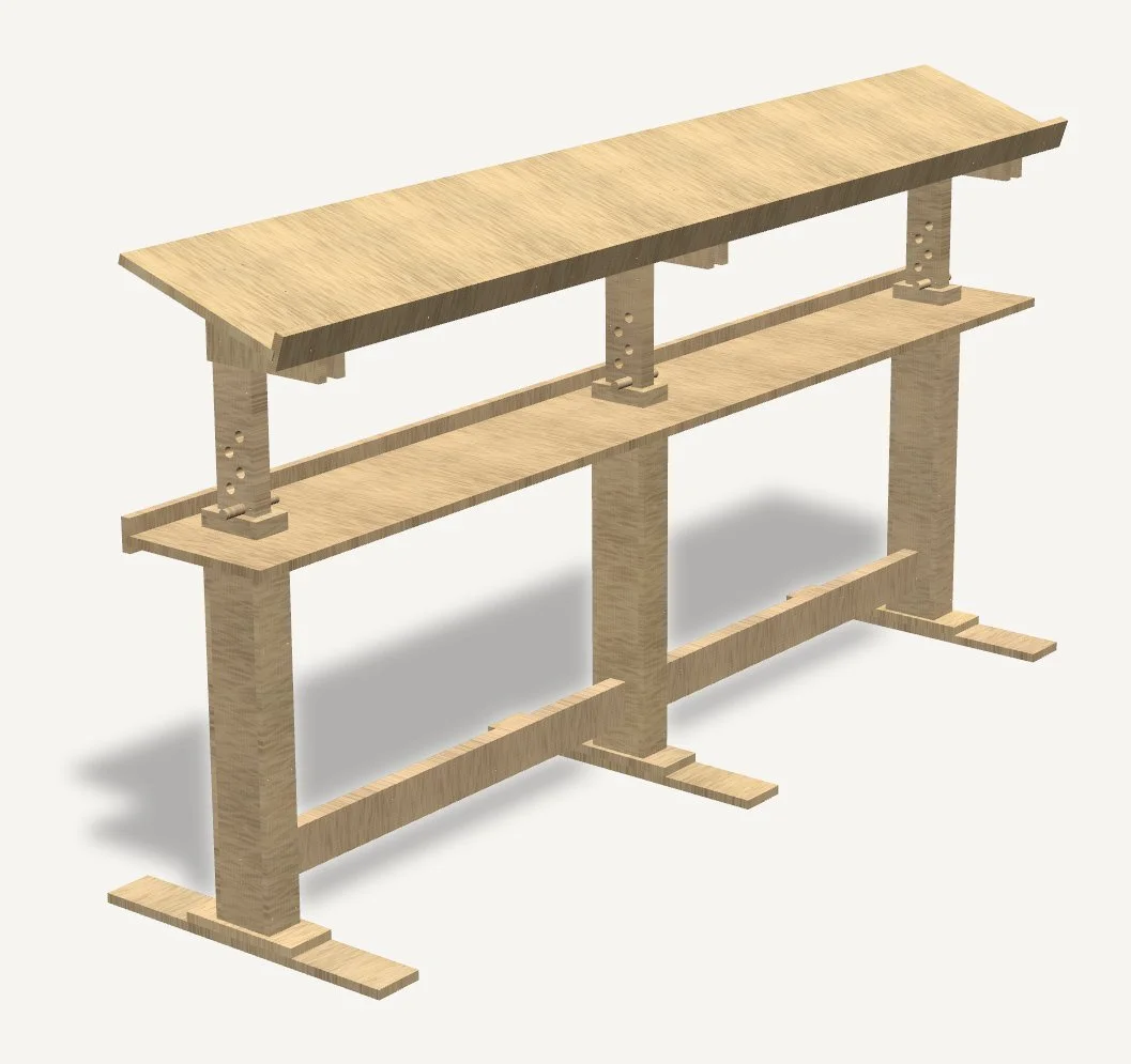8' desk with a centre leg