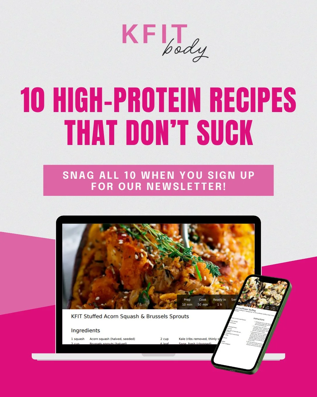 You deserve recipes that actually taste good. 👏⁠
⁠
Sign up for our monthly newsletter and instantly unlock 10 high-protein recipes that don&rsquo;t suck. No waiting, they&rsquo;ll open right up in your browser.⁠
⁠
Each month you&rsquo;ll also get:⁠
