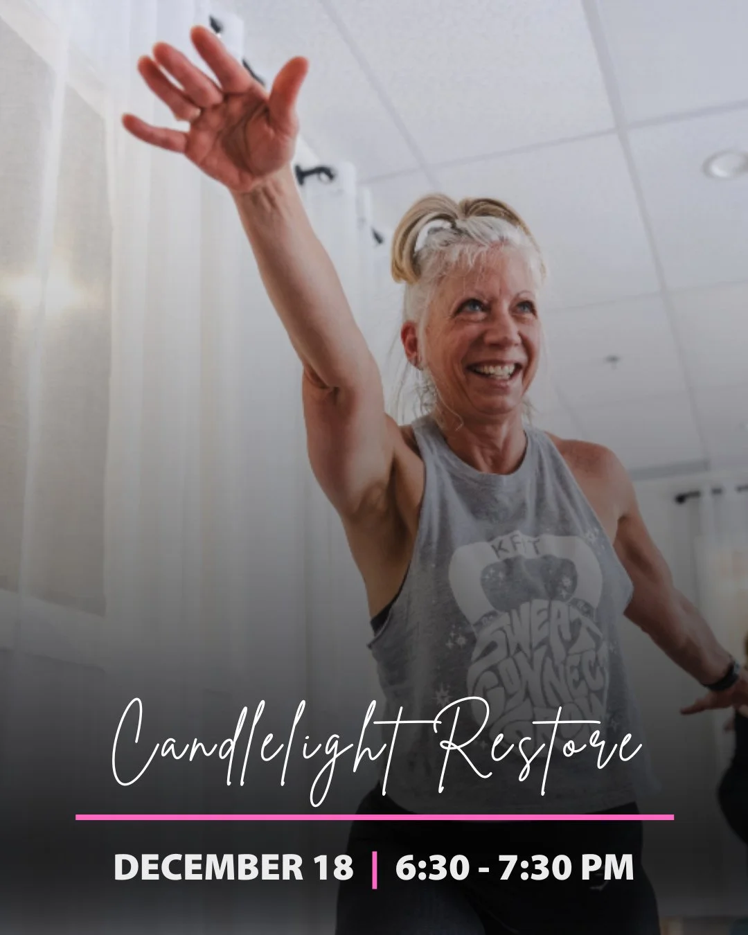 Don't forget to sign up for the LAST Candlelight Restore of 2025! ✨⁠
⁠
Our final Candlelight Restore of the year is next Thursday, and you won't want to miss it!  This 60-minute restorative session will help you unwind and reset while you move throug